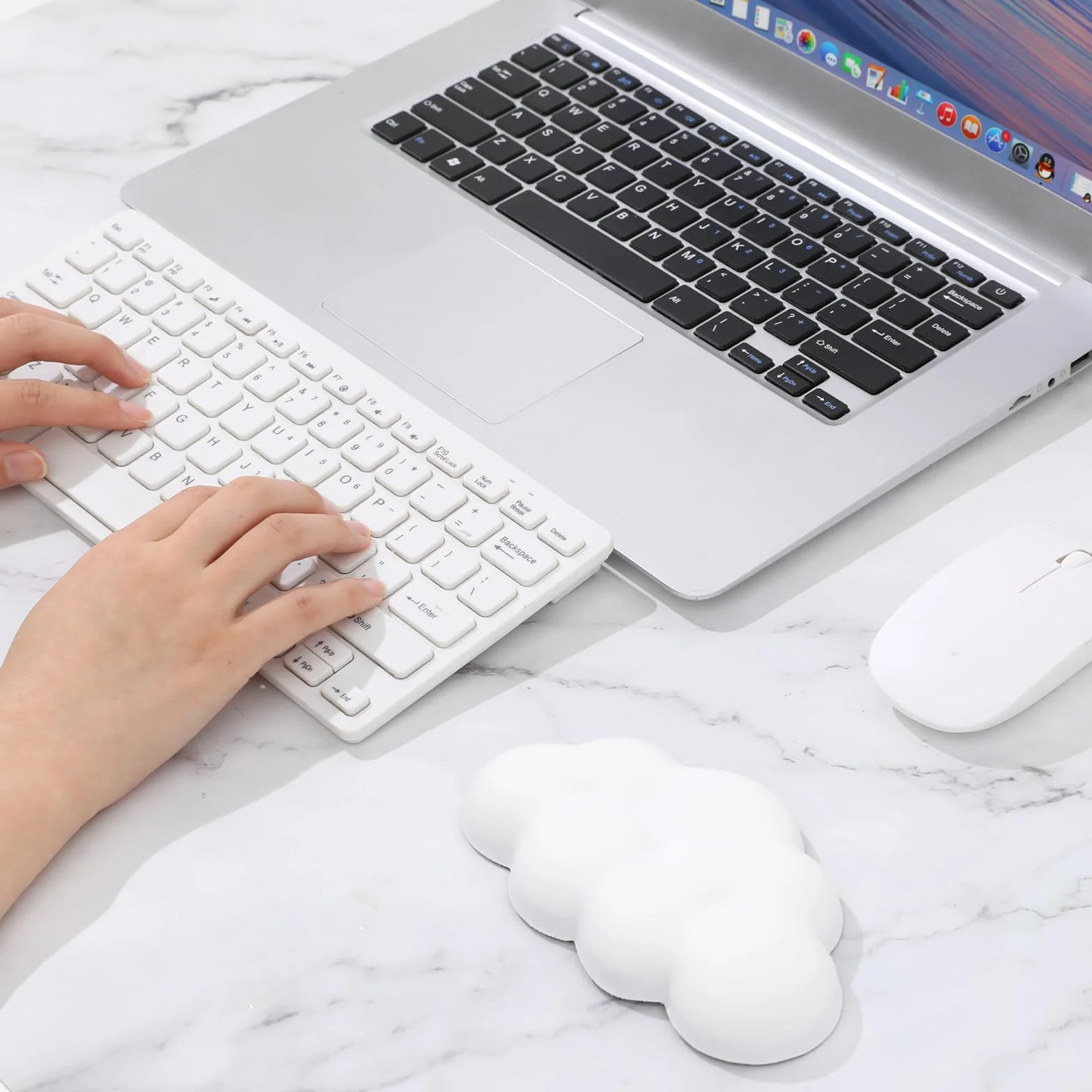 KALIONE Poggiapolsi per Mouse a Nuvola, Supporto per Polso Antiscivolo per Computer Desktop e Ufficio