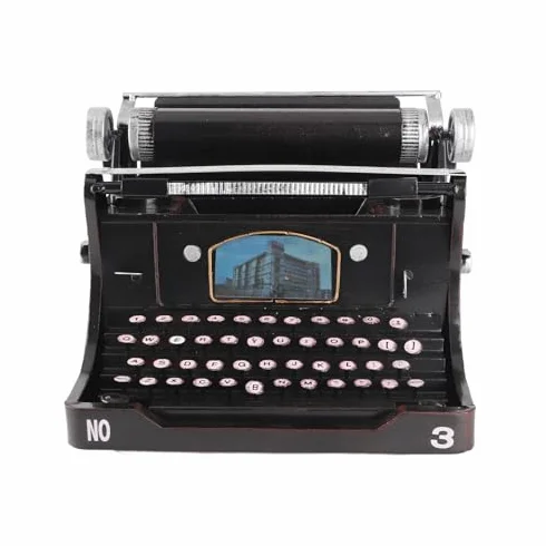 Haofy Macchina da Scrivere Vintage Portatile, Macchina da Scrivere Funzionale in Miniatura, Costruzione in Ferro Fatta a Mano, Ideale per gli Appassionati di Arredamento retrò e Scrittura