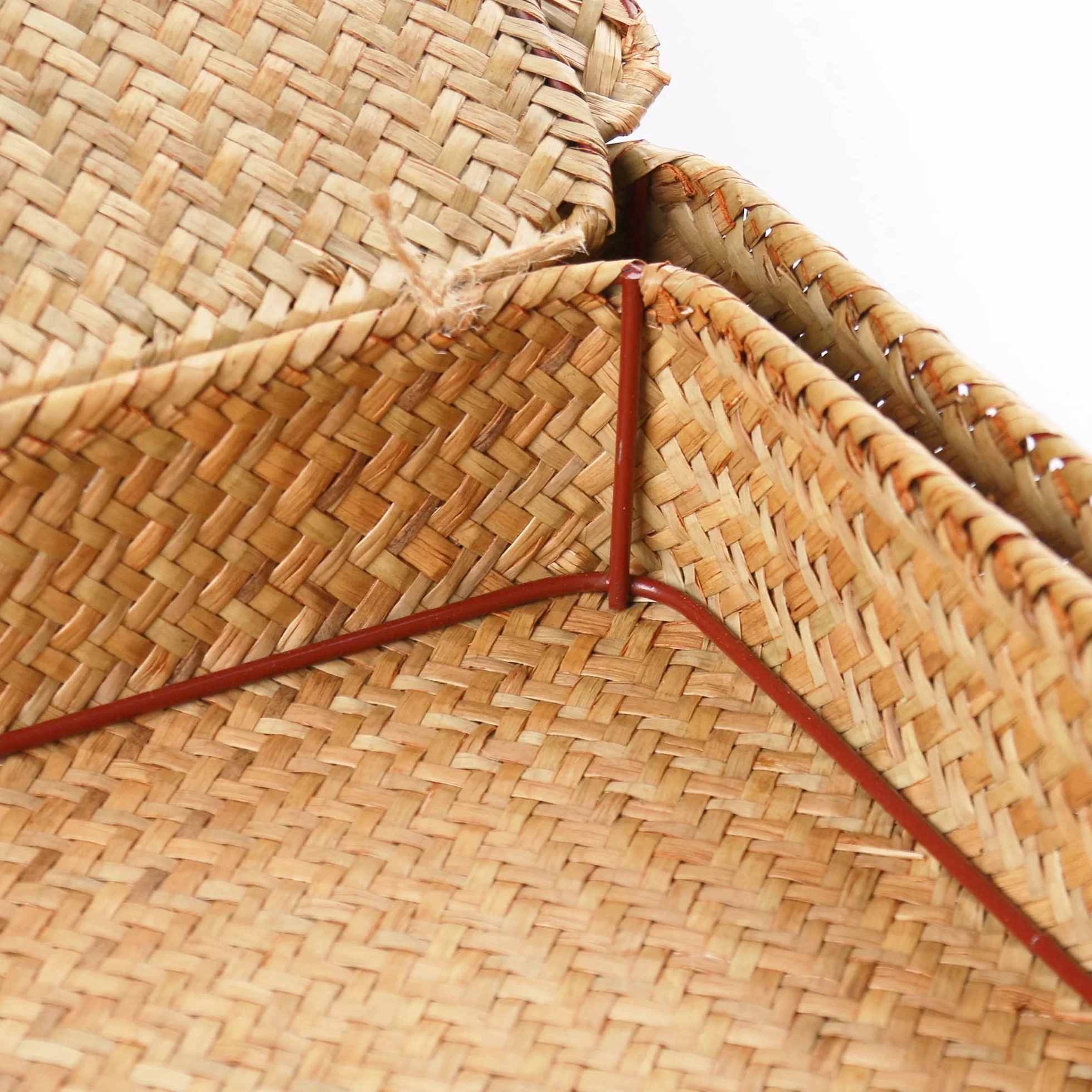 FEILANDUO Cesti portaoggetti in vimini con coperchi, per organizzare ripiani in alghe marine naturali, in rattan intrecciato, stile bohémien, decorazione per la casa, set di 2 (naturale)