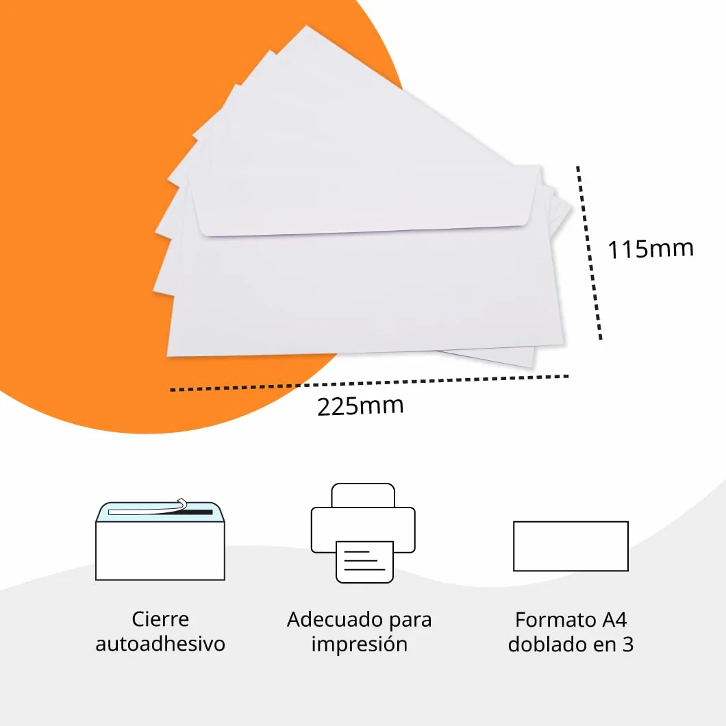 Buste di carta bianca americana senza finestra autochiusura striscia silicone per spedizione documenti - Ofitura 50 bustine