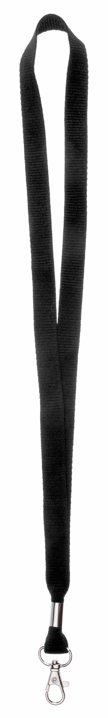Cordino porta badge 16 mm nero con moschettone per chiavi Karteo
