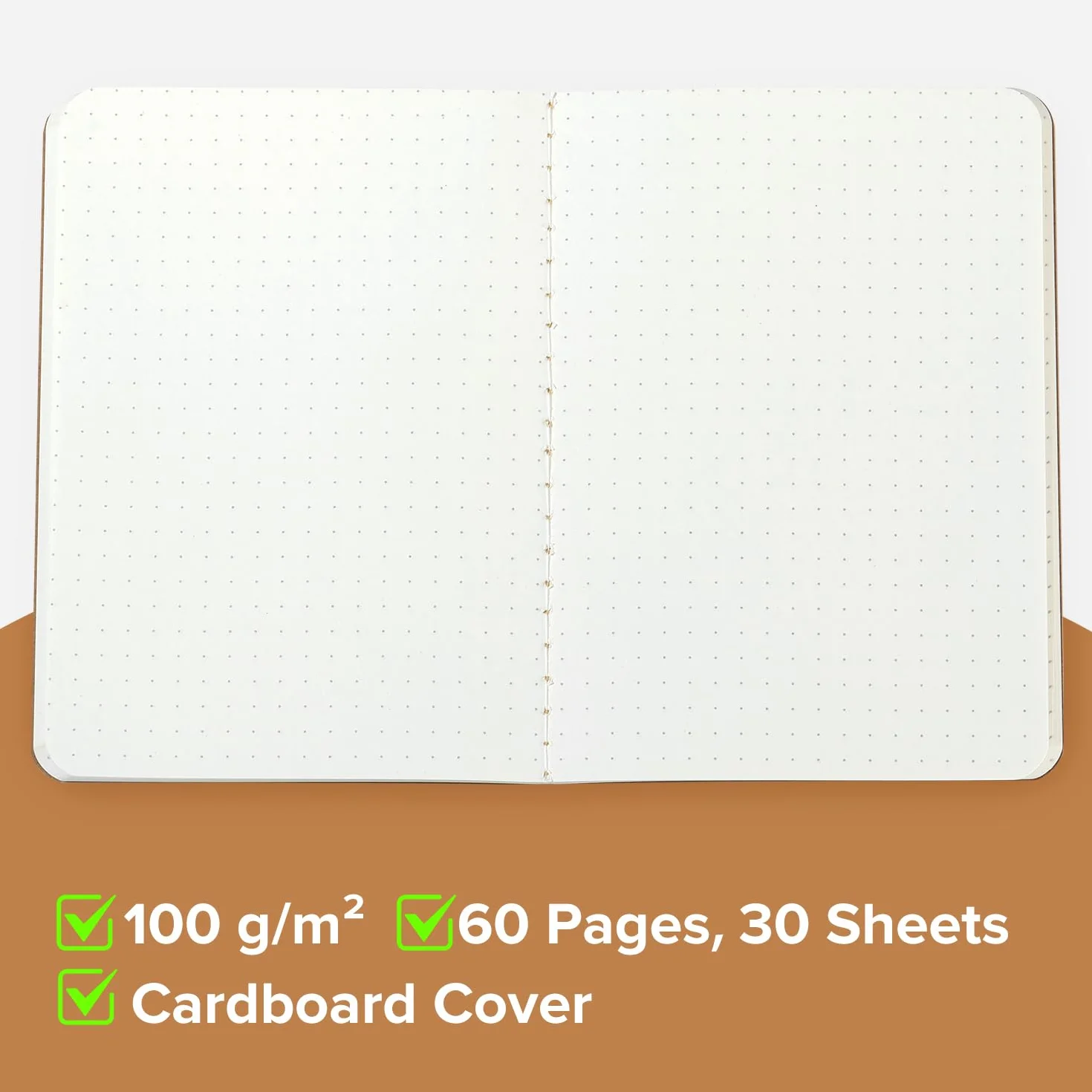 HOMEMARS Taccuino A6 Quadernino Puntinato 100 g/m² 10x14 cm 60 Pagine Copertina in Cartone