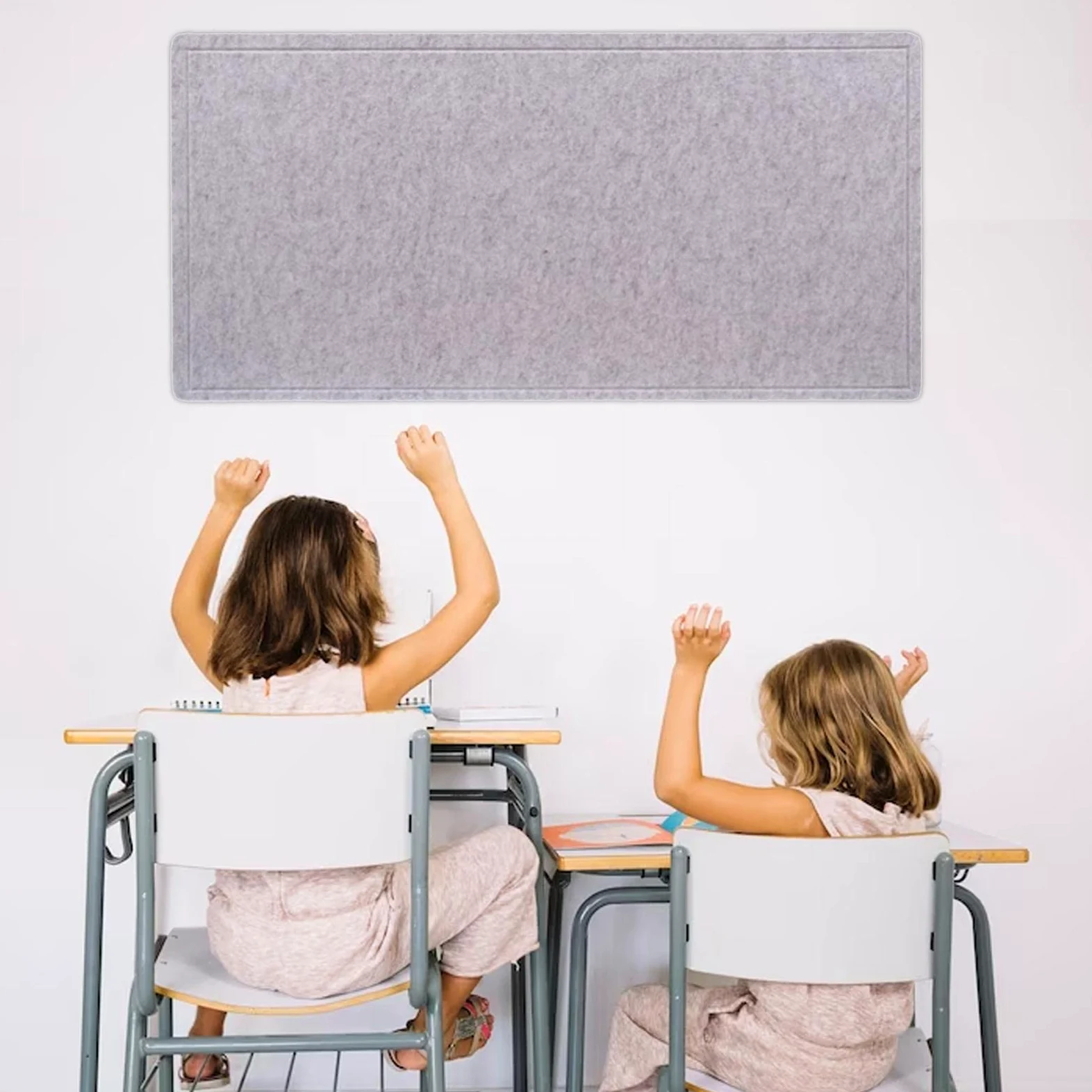 Bacheca per Messaggi, Leggera, Promemoria, Immagini, Schede, 60 Cm X 120 Cm, Lavagna in Feltro, Aula per Ristorante, Sala Studio, Bar, Grigio