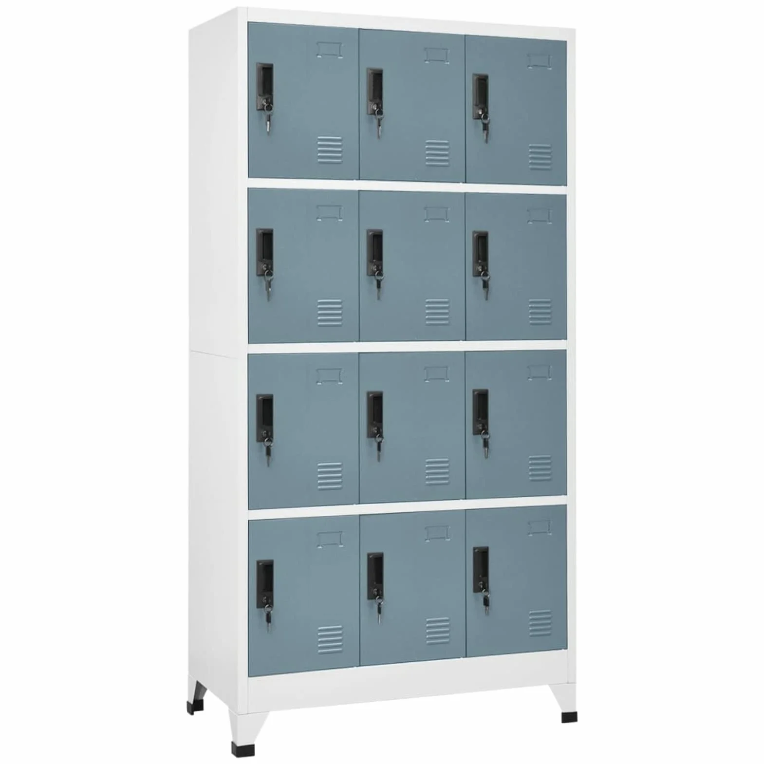 Festnight Armadietto Spogliatoio, Armadietti Spogliatoio Metallici, Armadio in Metallo, Armadio Spogliatoio, Armadietto con Serratura in Acciaio Grigio Chiaro e Scuro 90x45x180cm