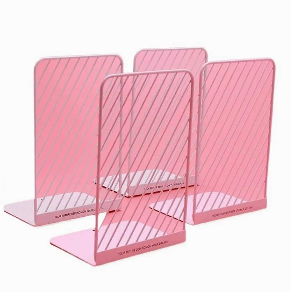 Reggi Libri, Fermalibri Fermalibri eleganti da 4 pezzi decorativi semplici e leggeri Libri tenere rosa Ufficio Casa Scrivania