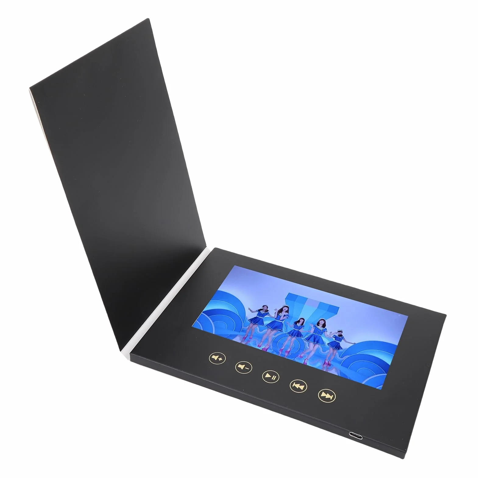Denash Carta di Auguri Video 7" Brochure Digitale HD 128M Type-C Batteria Ricaricabile Marketing