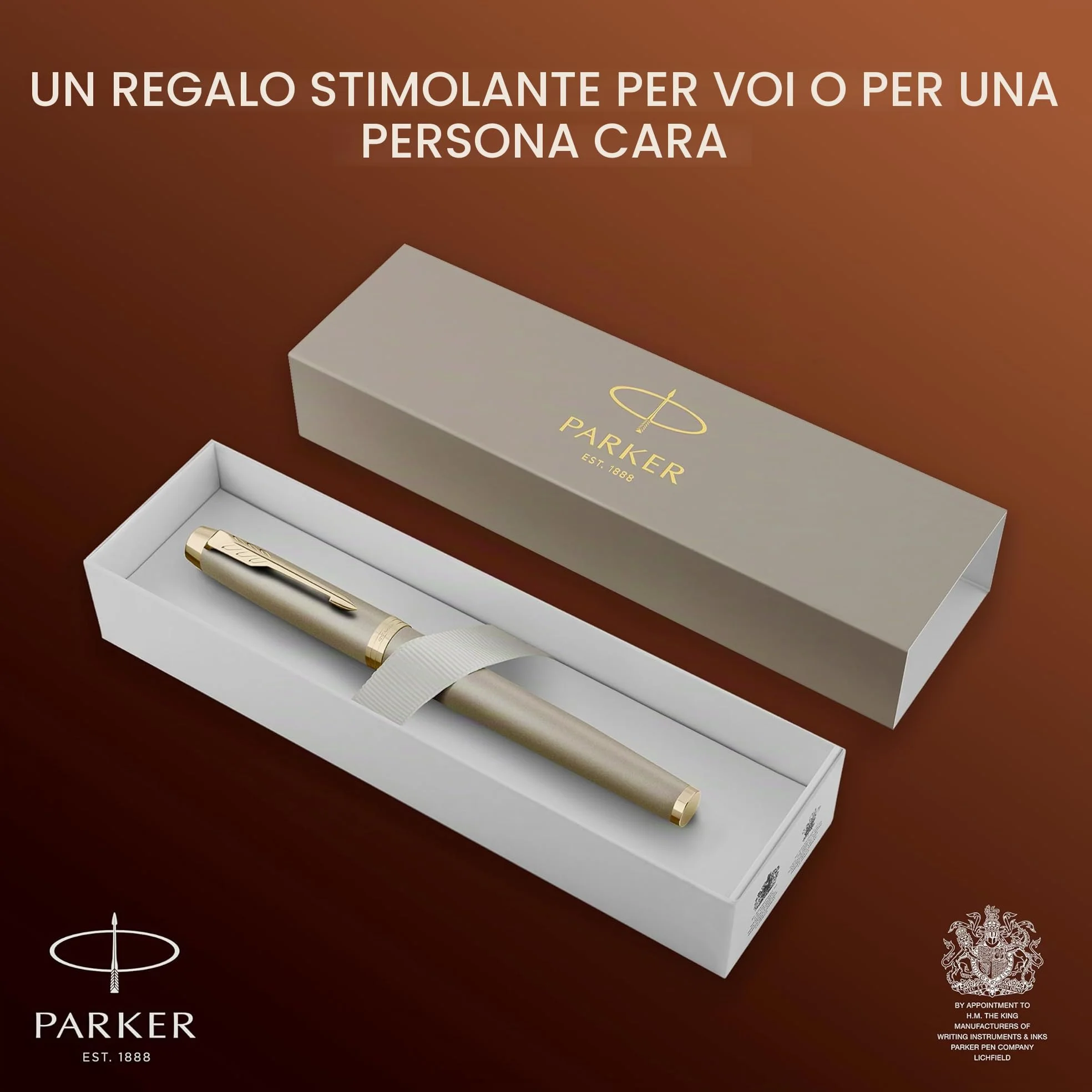 Parker IM Penna roller | Collezione Finishing Touch | finitura sabbia | punta media | inchiostro nero | confezione regalo