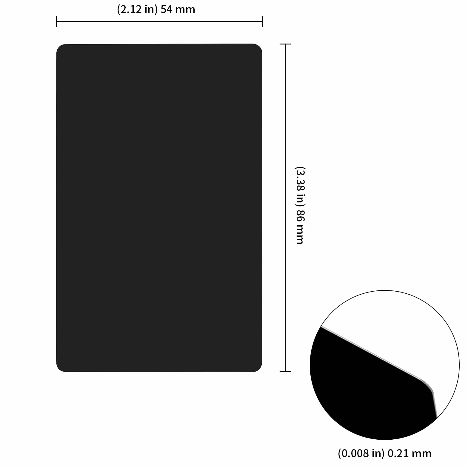 KEILEOHO 150 Pezzi Biglietti da Visita in Alluminio Nero, Metallizzati, 86 x 54 x 0,21 mm