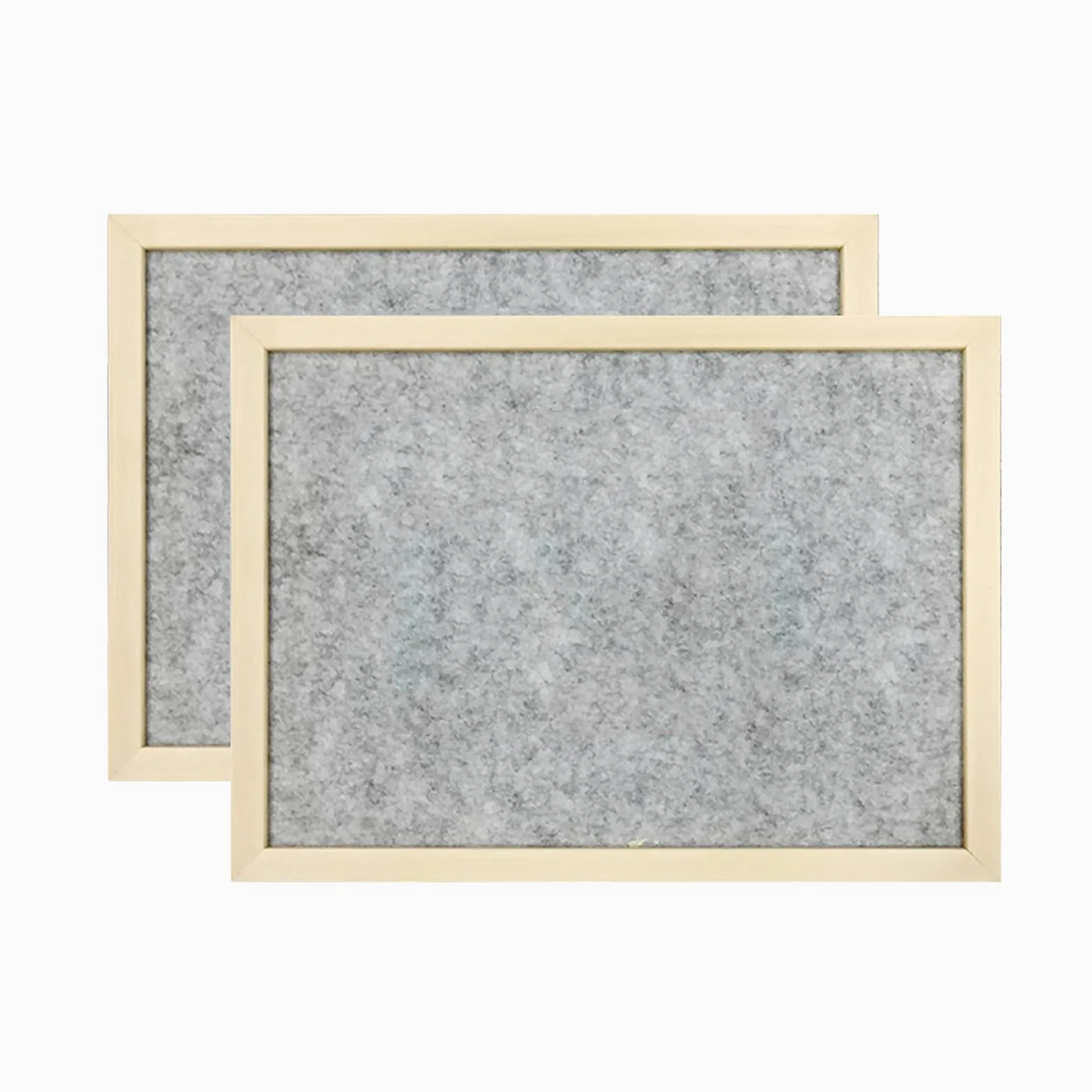 Bacheca in Feltro Piccolo 30X40CM Lavagna in Feltro Grigio, Confezione da 2, Cornice in Legno, per Decorazioni da Parete per Ufficio A Casa, Promemoria per Messaggi