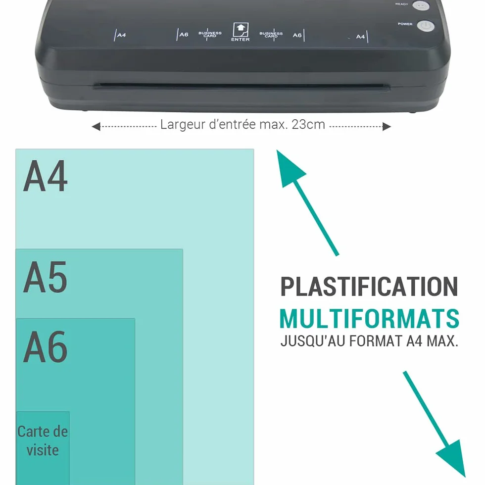 Plastificatrice Pro A4, A5, A6, A7 a caldo e a freddo fino a 250 micron