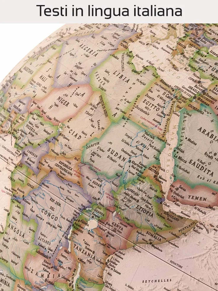 Tecnodidattica - Mappamondo National Geographic Gold Executive | Cartografia Fisico-Politica Stile Antico | Luminoso | Base in Legno e Meridiano in Metallo | Testi in Italiano | Diametro 30 cm