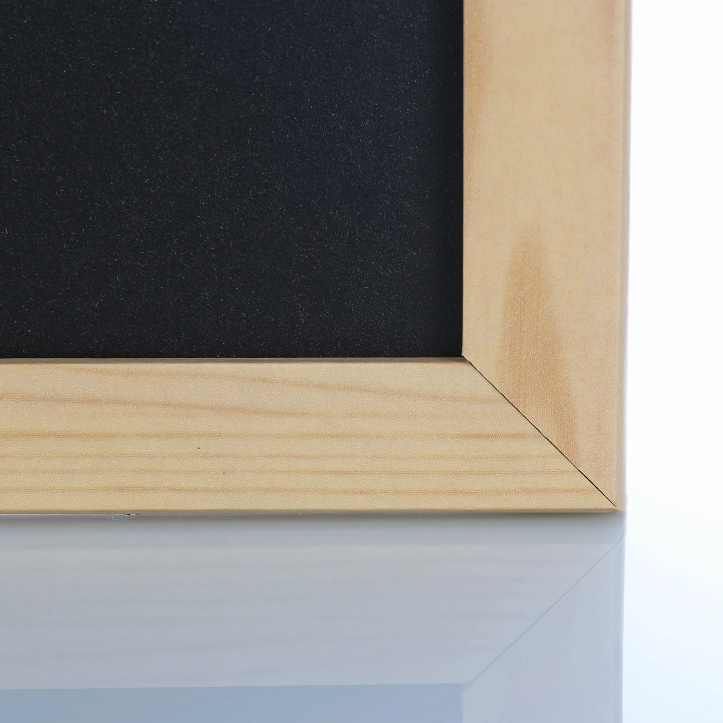 Lavagna Cancellabile Nere 40x60cm con Cornice in Legno Naturale, Lavagana Nere Cancellabile a Secco per Uso con Tiza