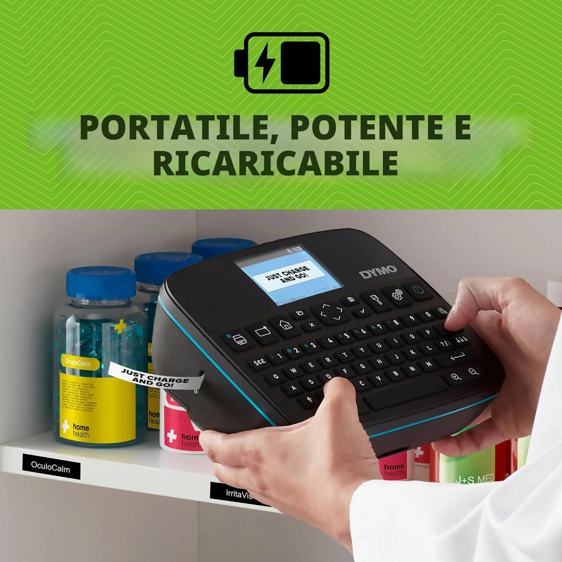 DYMO LabelManager Executive 640 CB - Etichettatrice compatta con tastiera QWERTZ, connettività Bluetooth e USB, compatibile con etichette D1