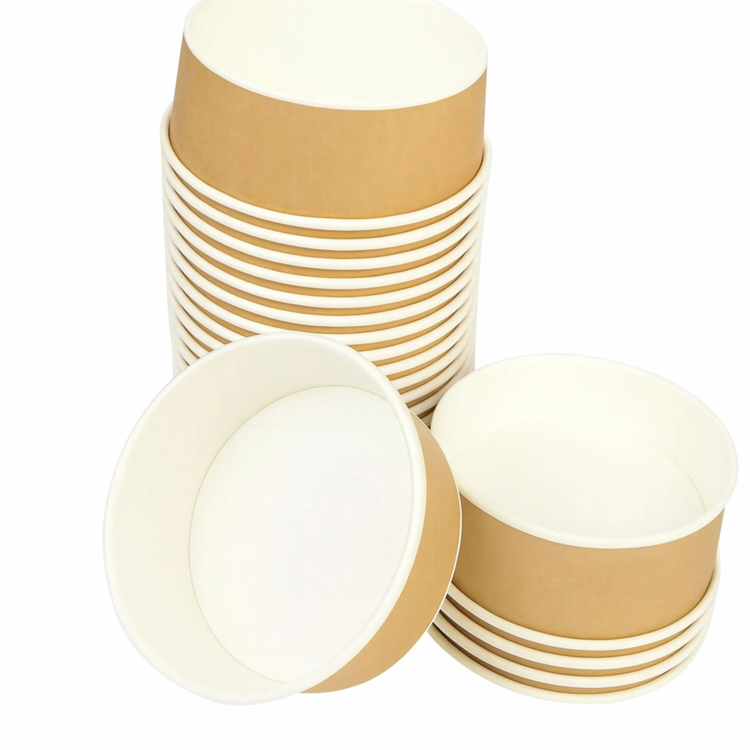 Bowl Poke 100 Pezzi con Coperchi 1L Cartoncino Kraft Alimentare Resistenti a Cibi Umidi e Unti