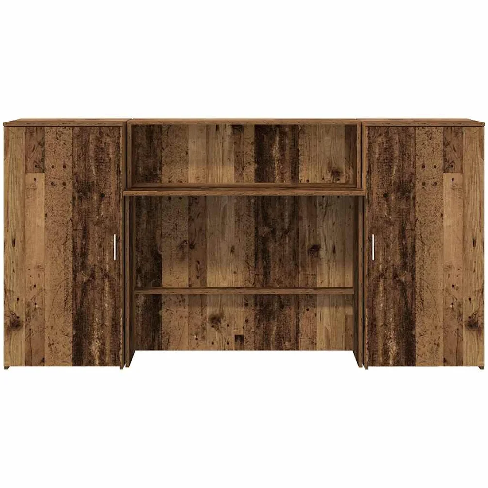 vidaXL Banco Reception Legno Vecchio 200x50x103,5 cm Legno Multistrato, bancone Reception, bancone Reception Salone, bancone Reception Bar, Front Desk