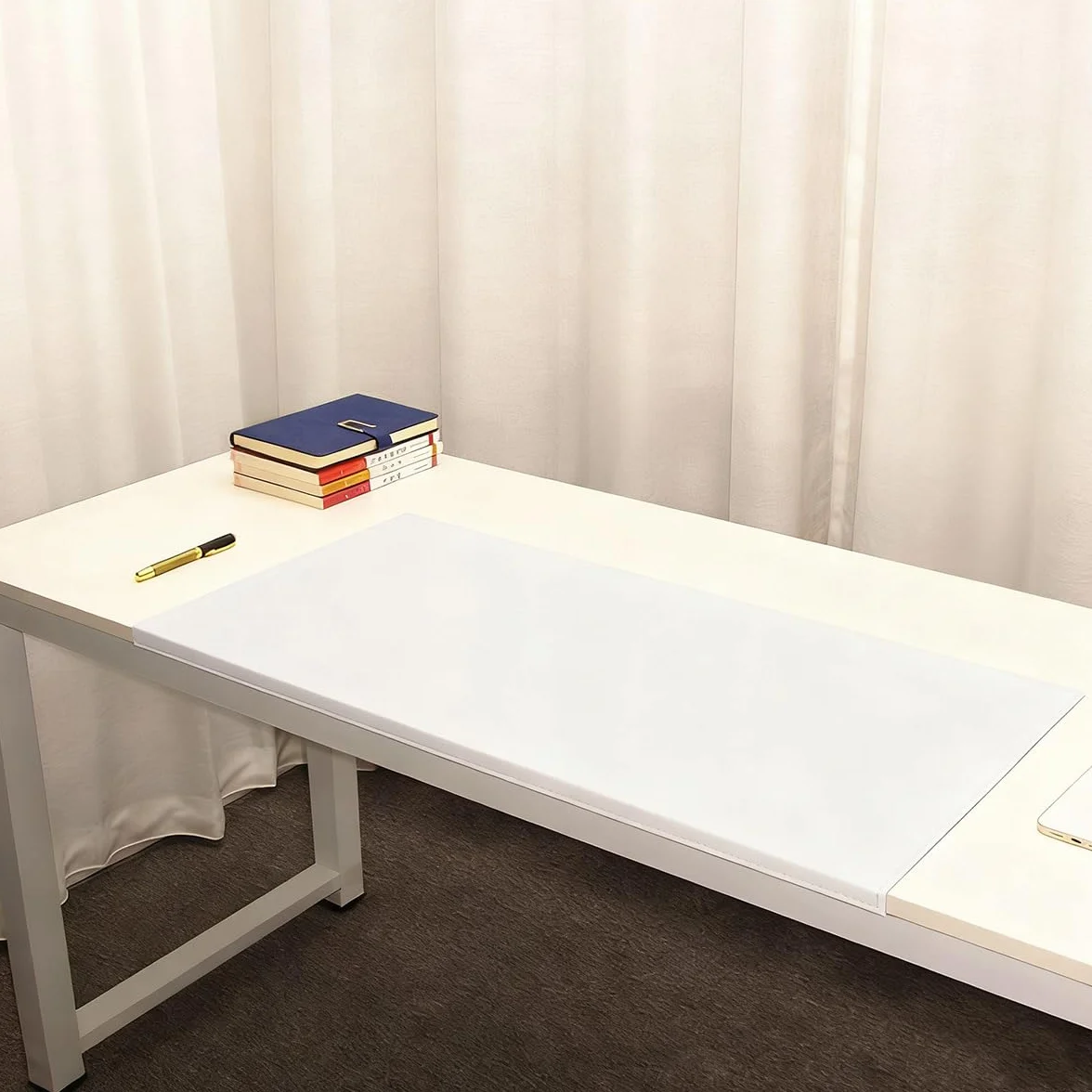 Tappetino da scrivania in pelle PU con bordo bloccato, grande tappetino per mouse per laptop, ufficio, lavoro e digitazione, con protezione dei bordi, impermeabile, scamosciato, antiscivolo, per