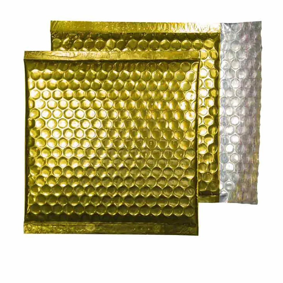 Purely Packaging - Confezione da 100 buste imbottite a bolle d'aria con chiusura adesiva, formato CD, 16,5 x 16,5 cm, colore: Oro metallizzato