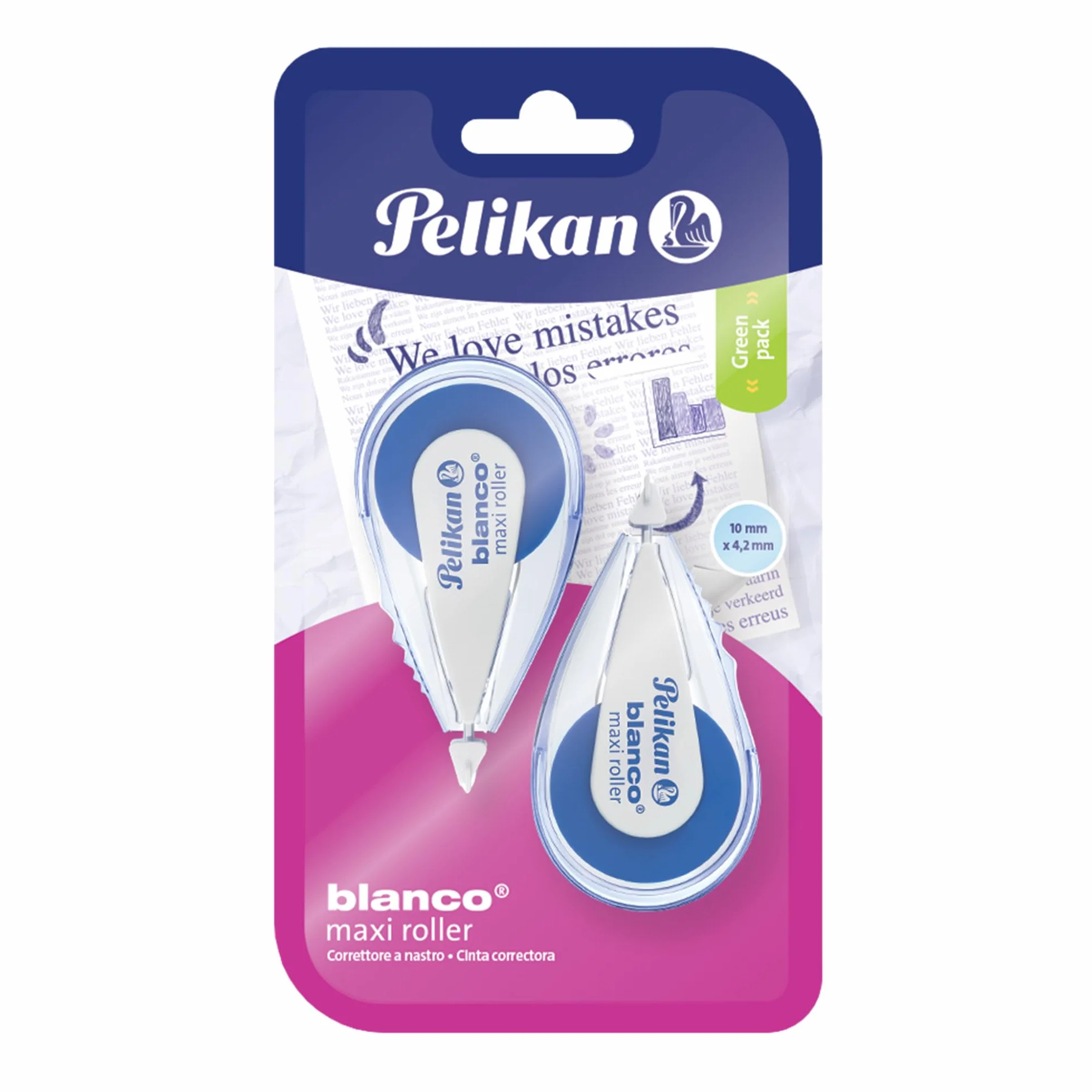 Pelikan Correttore a Nastro Blanco Maxi Roller XXL 4.2mm x 10m 2 Unità