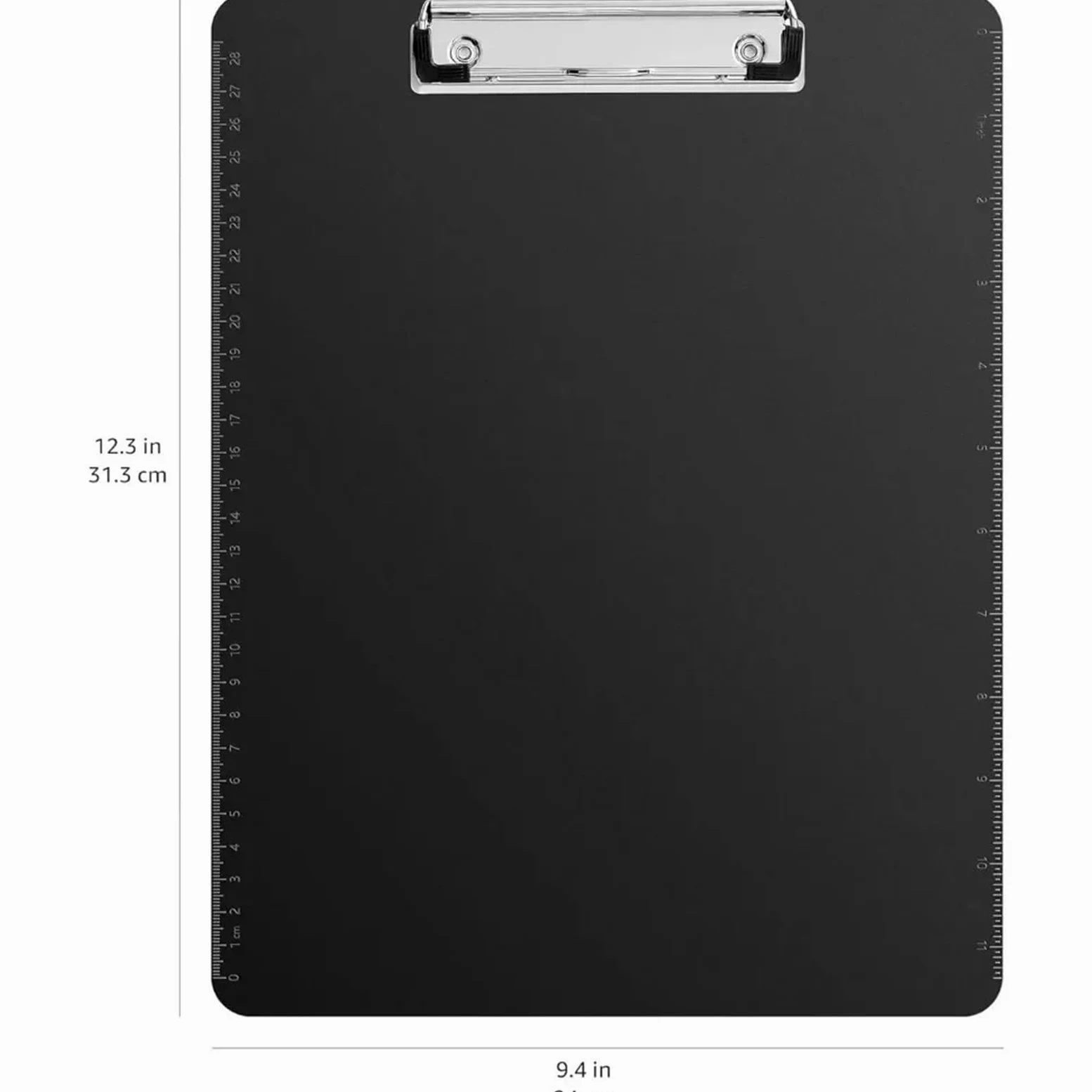 Cartellina Rigida Con Pinza Portablocco in plastica, clip a basso profilo, portablocco for aule, ufficio, ristoranti, studi medici, confezione da 2, nero
