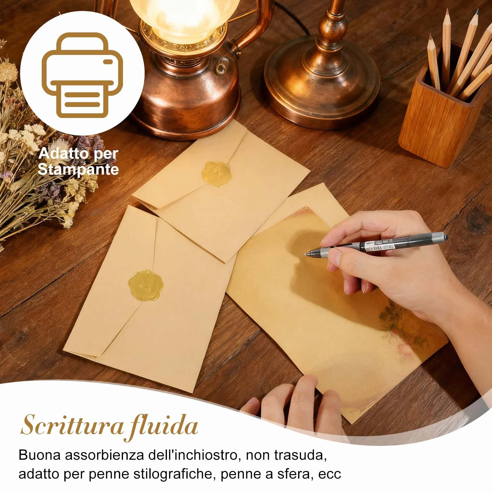 Vintage carta da lettere con buste 24 fogli per invito compleanno matrimonio