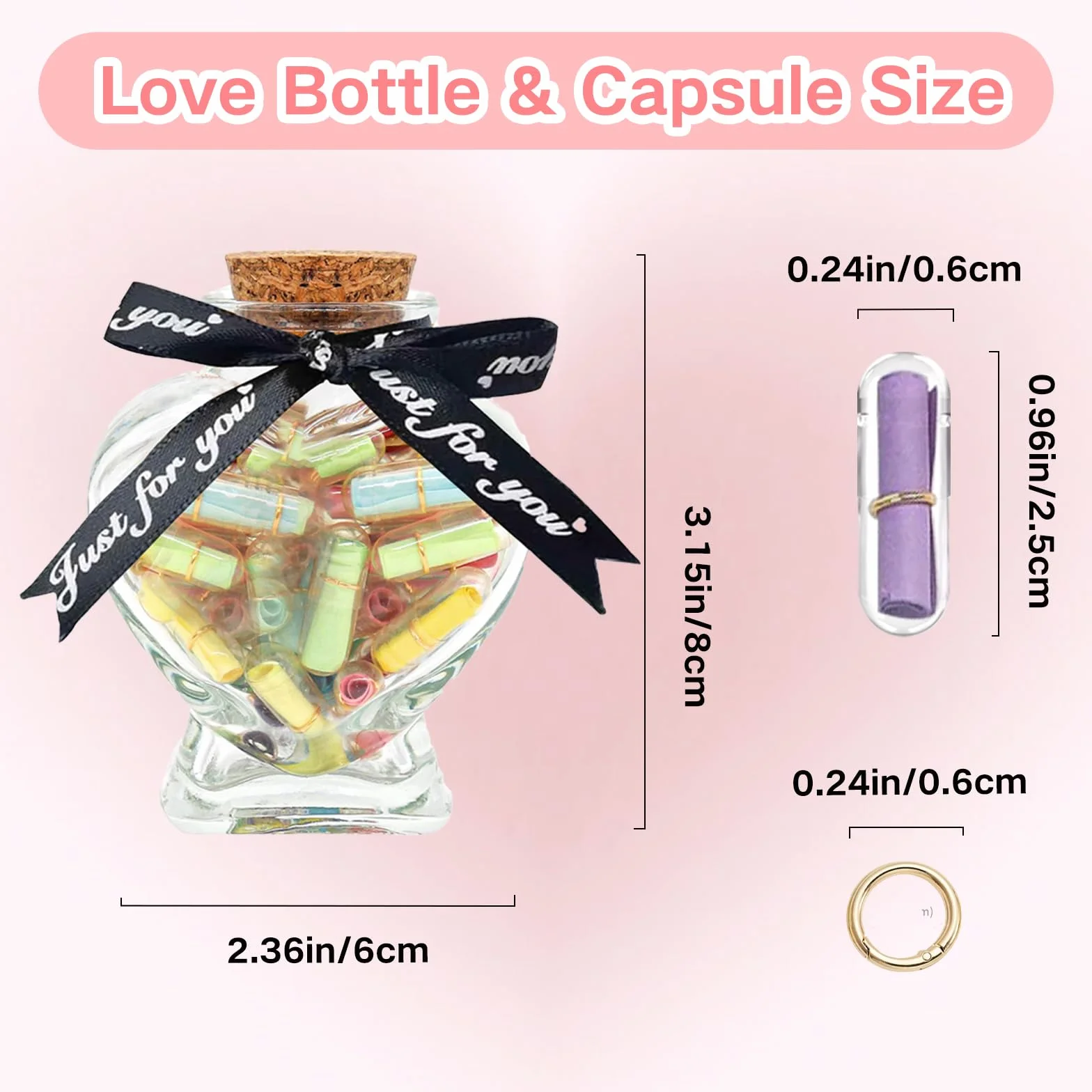 Message in a Bottle 101 PCS Capsule Letters Love Wishing Bottle Gifts for Couples