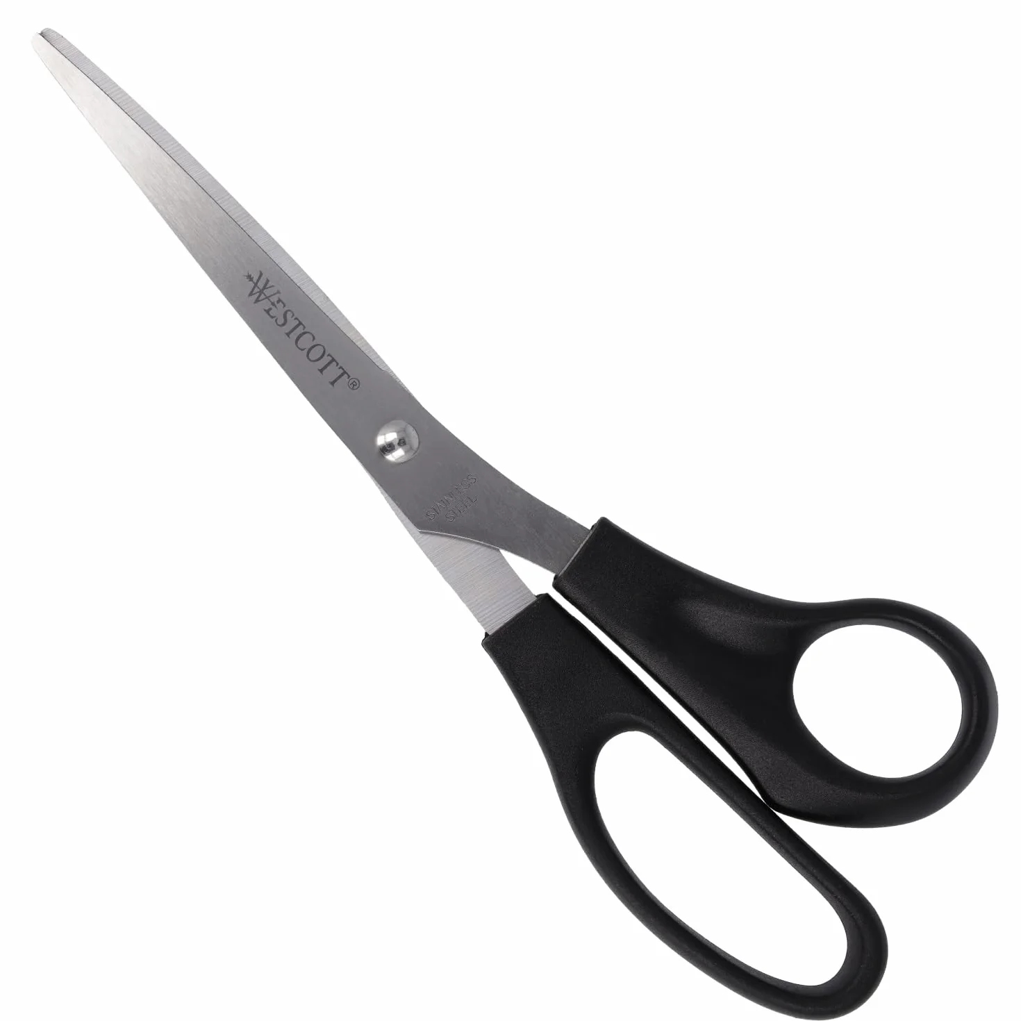 Westcott Forbici 8" (20,3 cm) nere, acciaio inossidabile, lama extra affilata, ufficio