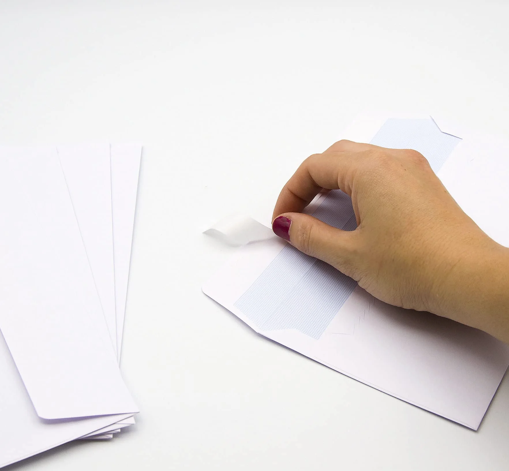 Buste di carta bianca americana senza finestra autochiusura striscia silicone per spedizione documenti - Ofitura 50 bustine