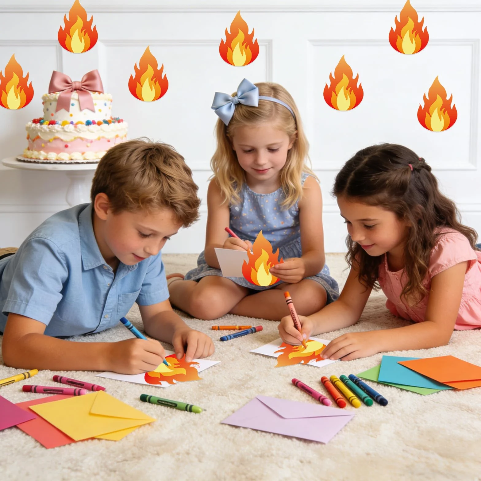 60pz Decorazioni Fiamme 12x8,5cm Carta Doppio Lato Sagome Fuoco per Bacheca Pompiere Tema Camion Decorazione Aule Artigianato