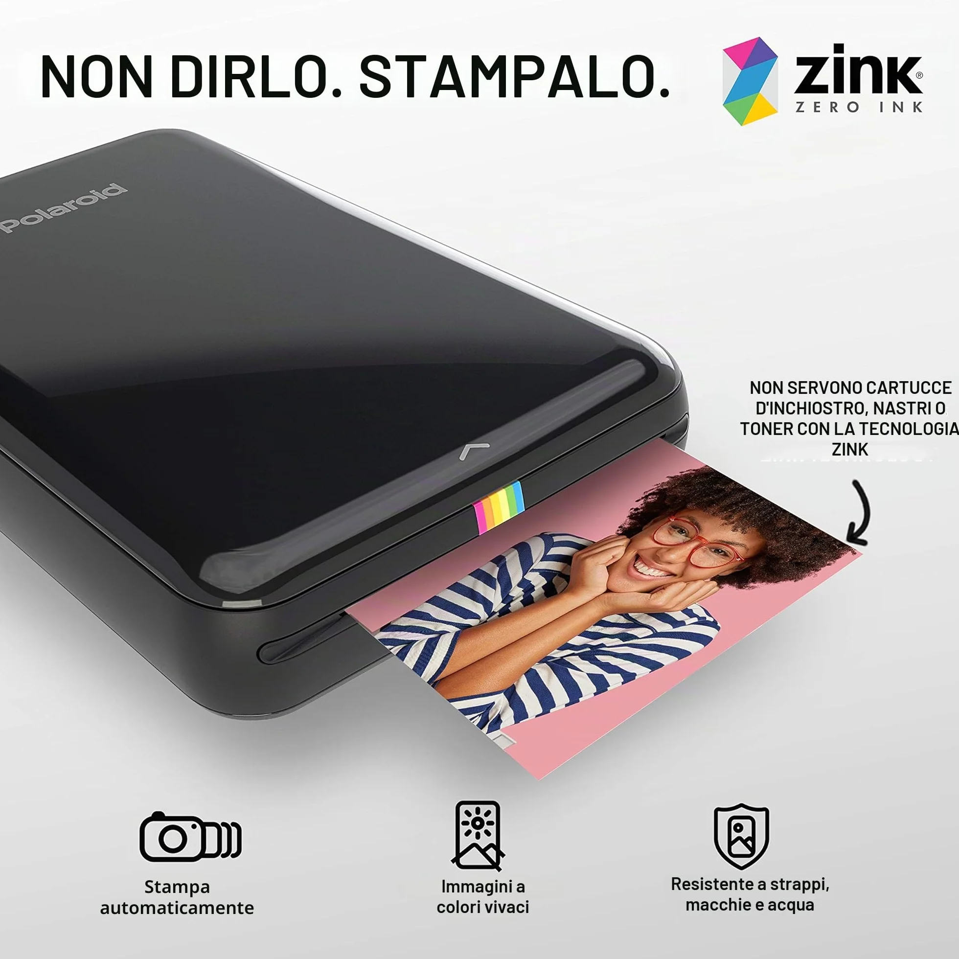 Zink Carta fotografica istantanea 5,1 x 7,6 cm, confezione da 50, bianca