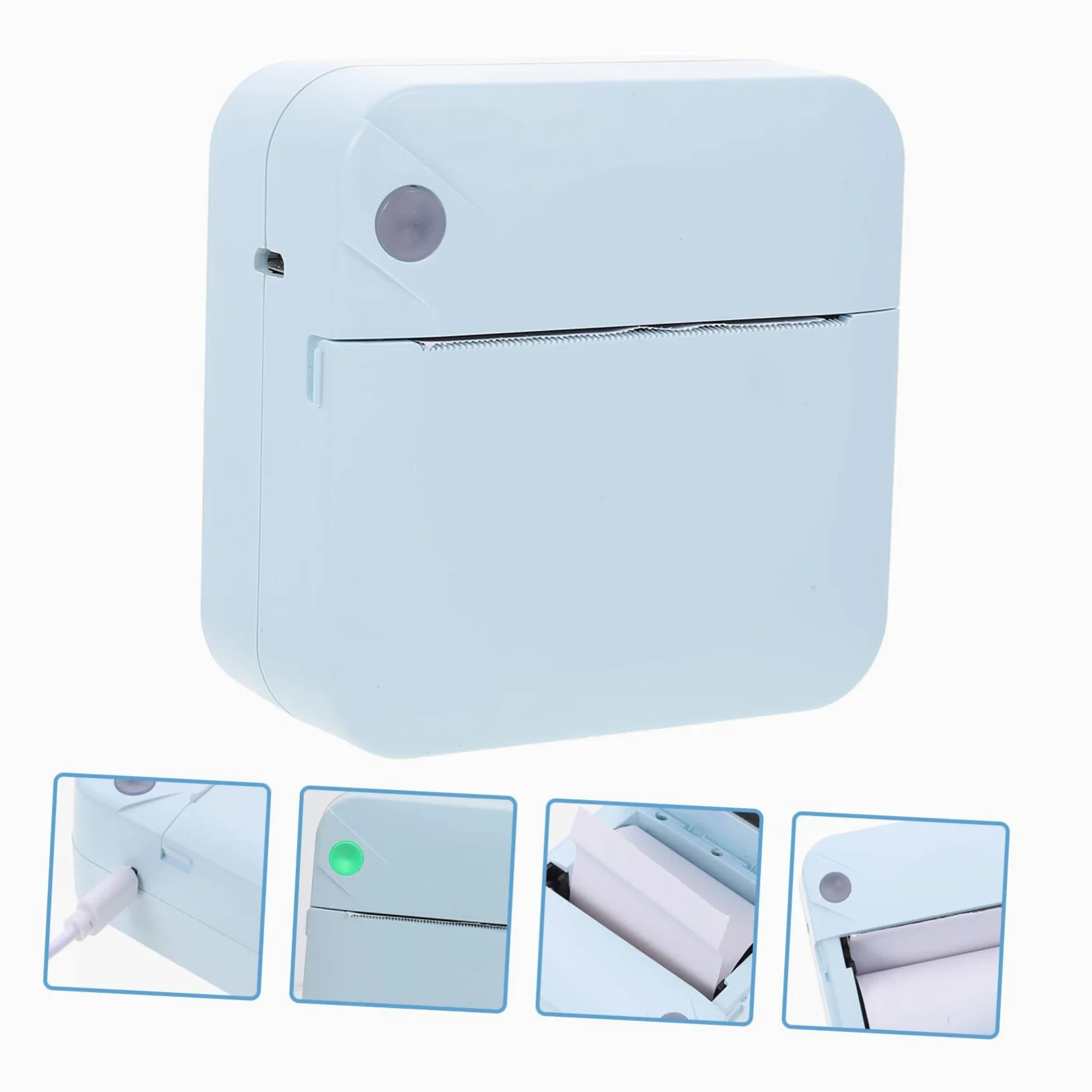 HOMSFOU Stampante Termica Portatile Etichettatrice Leggera in Plastica Ricarica Usb Wireless Per Casa Ufficio Supermercato