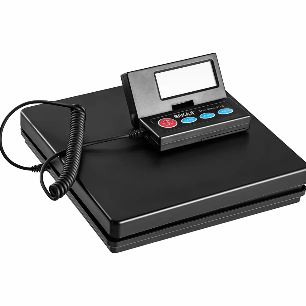 BAKAJI Bilancia Digitale Pesa Pacchi Postali 50 kg Commerciale con Display LCD