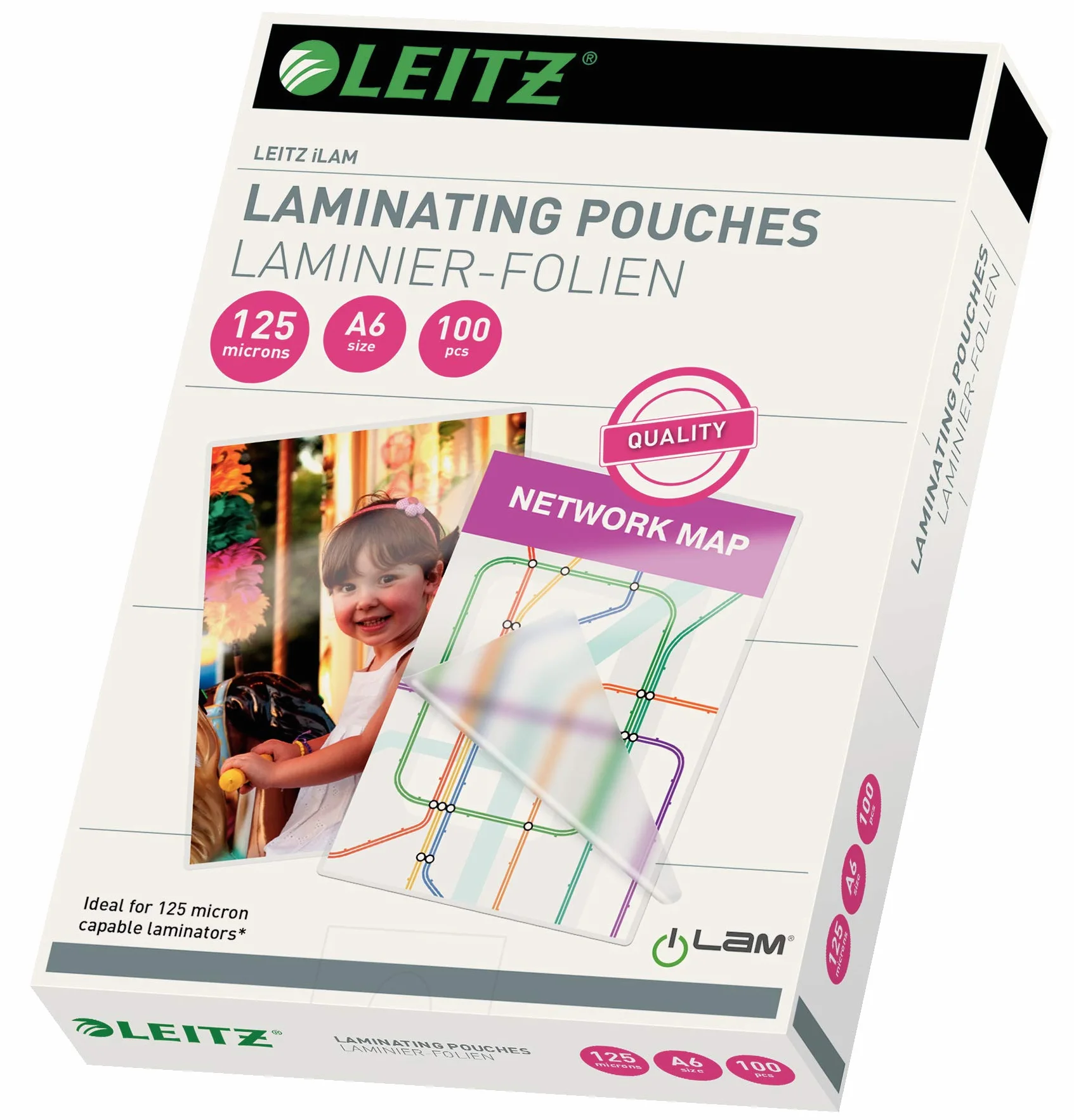 Leitz Pellicole per laminazione a caldo A6 100 sztuk 125 mic lucide trasparenti