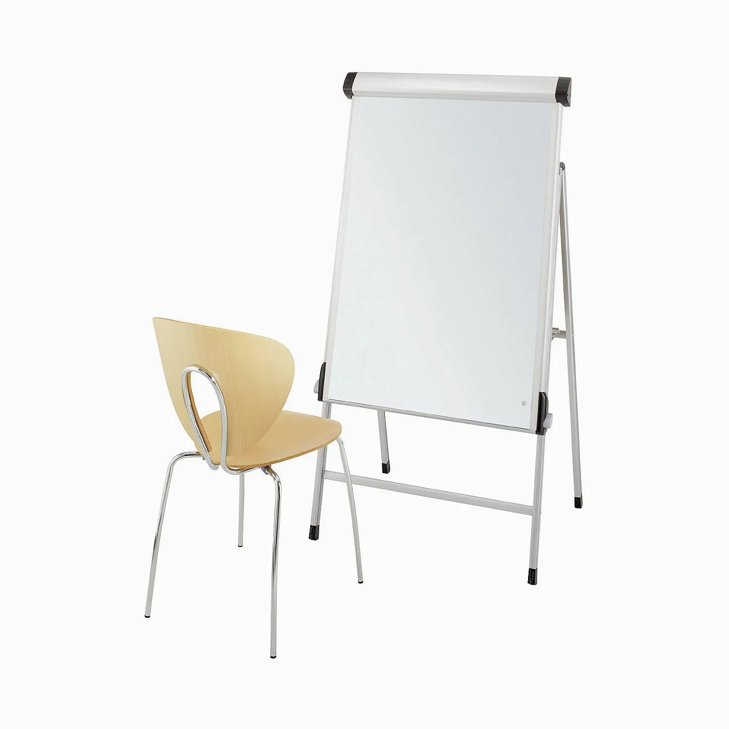 MAUL Lavagna flipchart MAULpro mobile argento regolabile | spostamento facile, ruote bloccabili, superficie magnetica, scrittura cancellabile, struttura stabile, accessori pronti