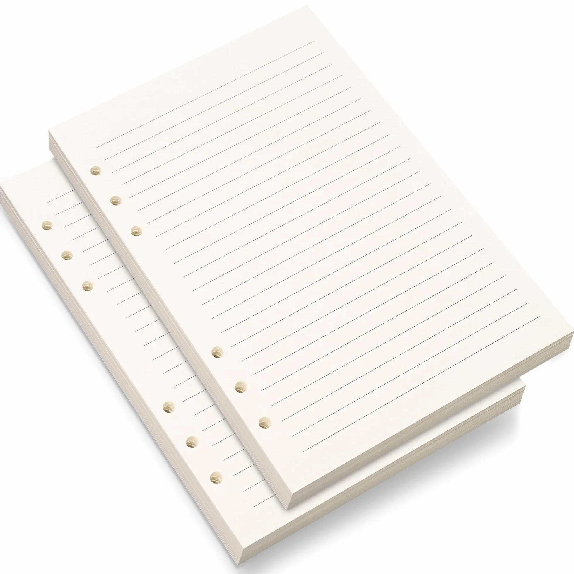 Carta a righe A5 6 fori per raccoglitori fogli sfusi 8 mm 80 fogli 160 pagine 14 x 21 cm beige
