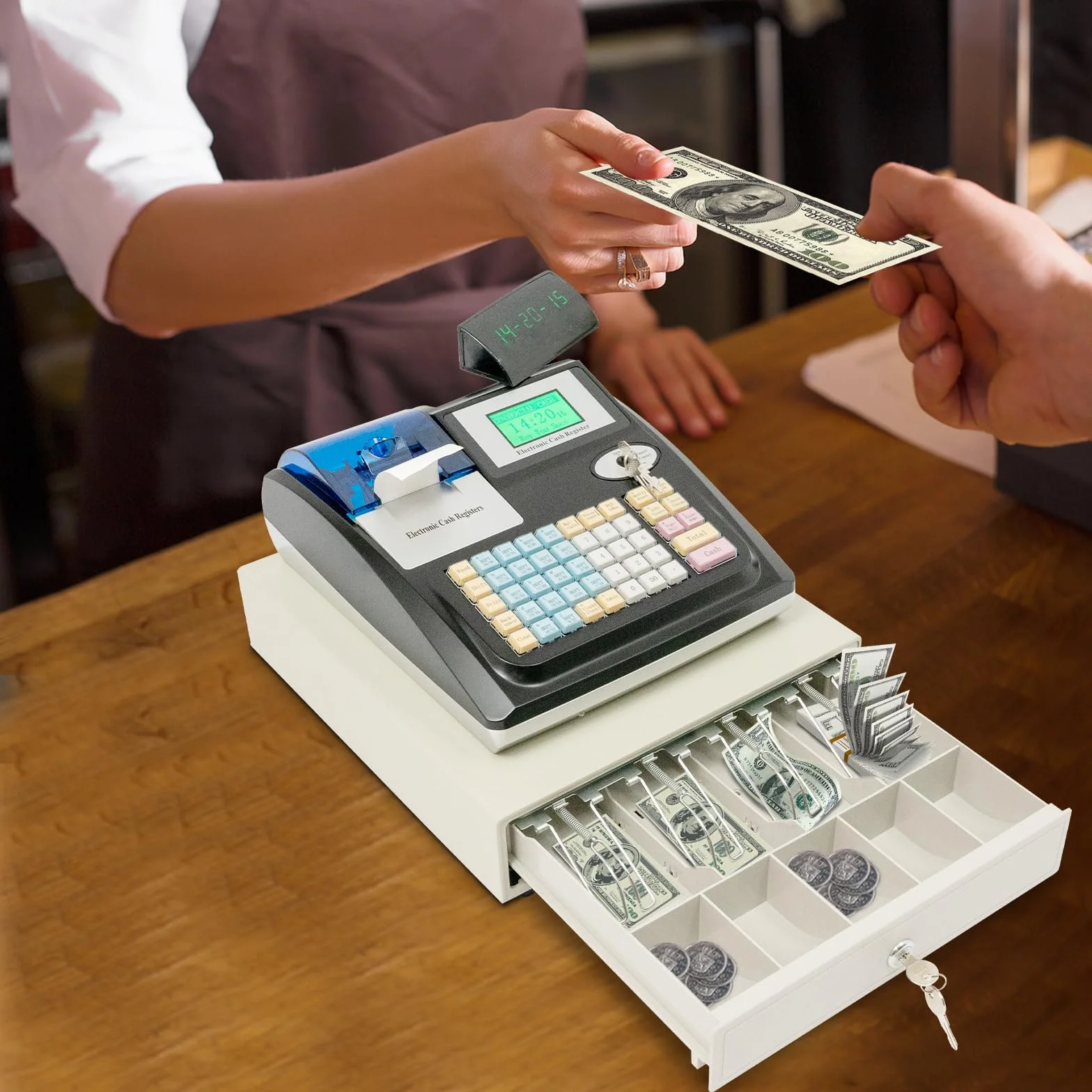 Registratore di cassa POS System Registratore di cassa gastronomia al dettaglio con display LED a 48 tasti