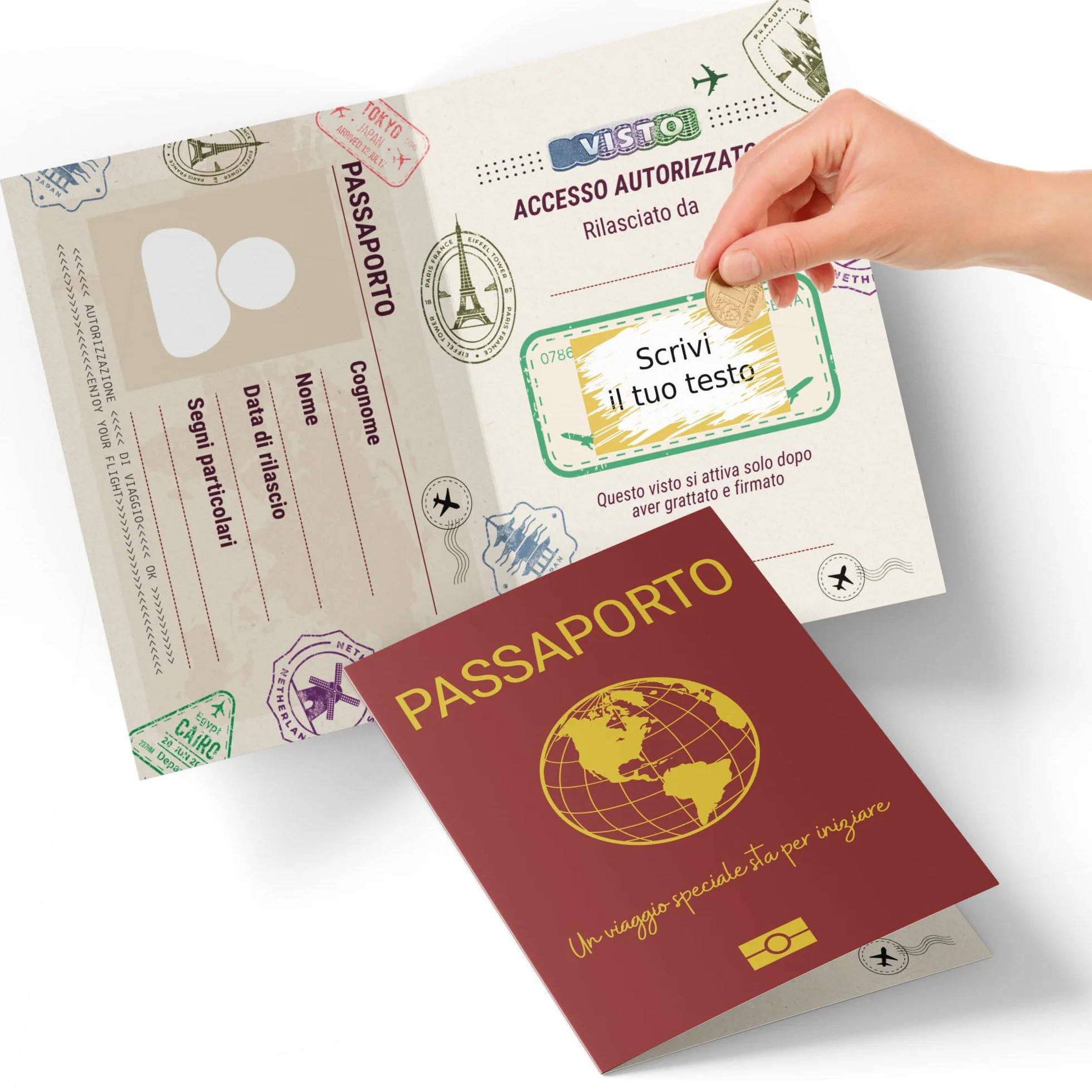 Gratta e Vinci Personalizzato Vuoto Annuncio Gravidanza ai Nonni Testimone di Nozze