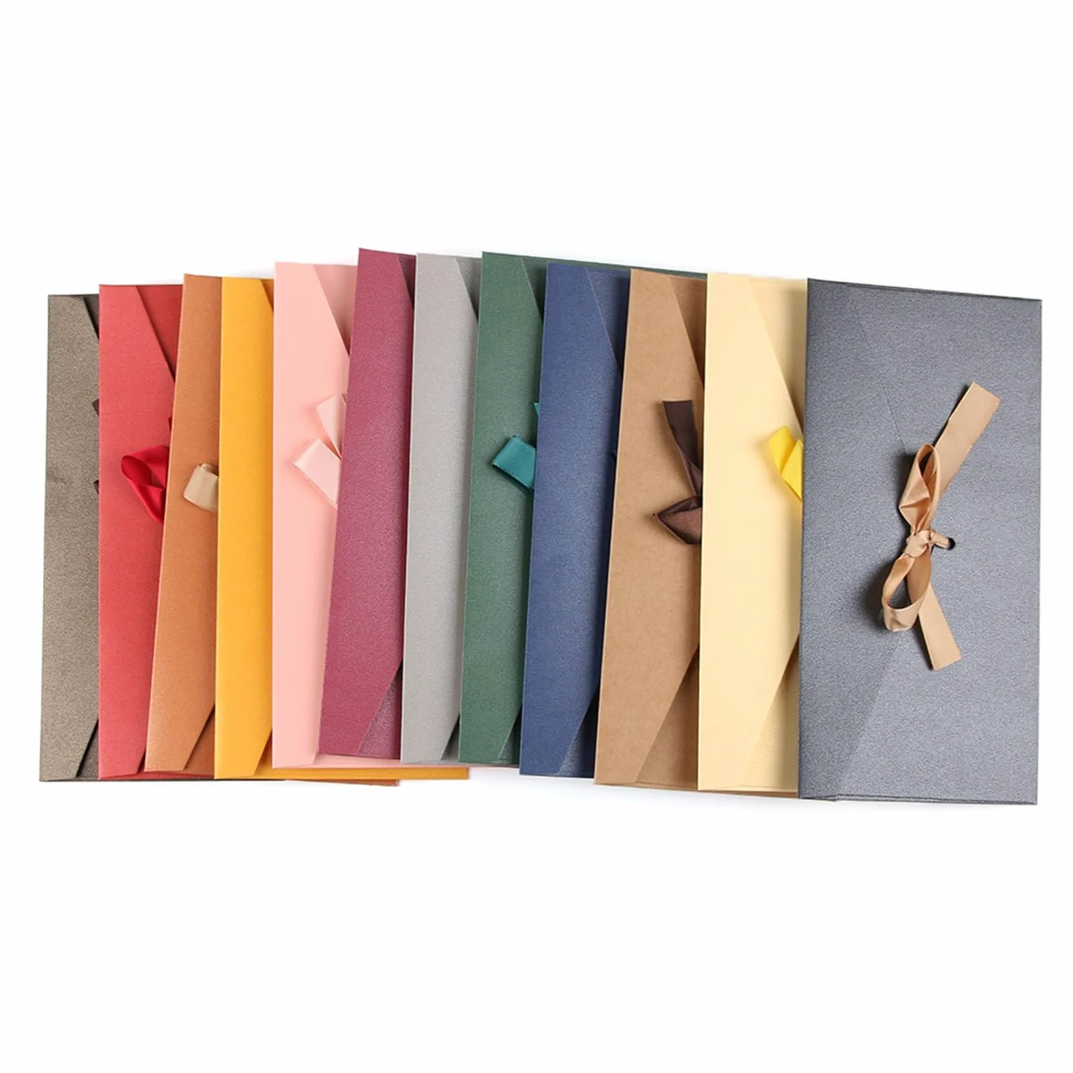 15 pz/set Creativo Arco Busta Retro Sacchetti di Biglietti Auguri Multicolor Perlescente Carta Avvolge Nastro Mailer for Il Matrimonio Invitato Per Inviti(S)