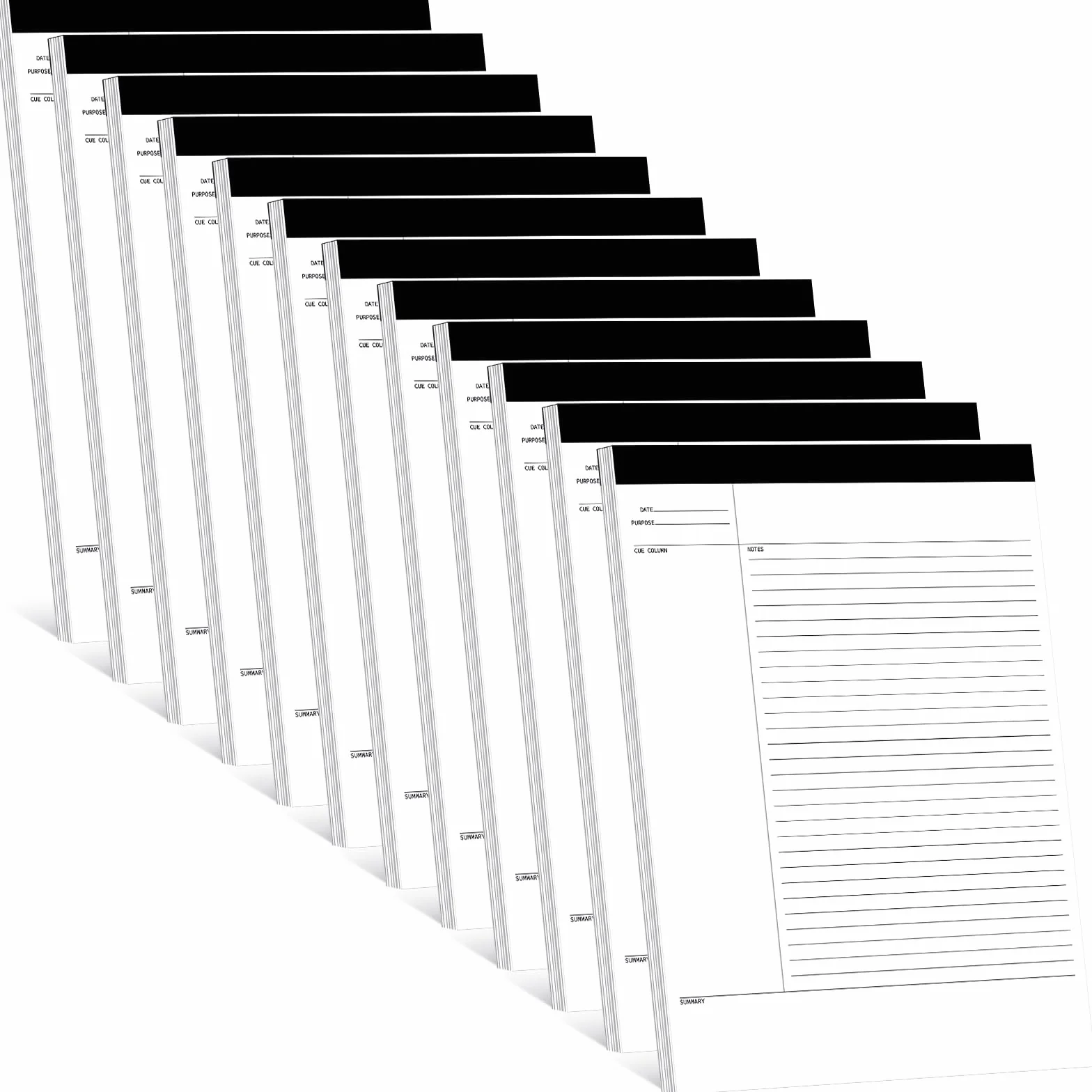 12 blocchetti per appunti legali, 29 x 20 cm, a righe, blocco note a righe, per insegnanti a casa, studenti, università, ufficio, affari, 50 fogli/blocco