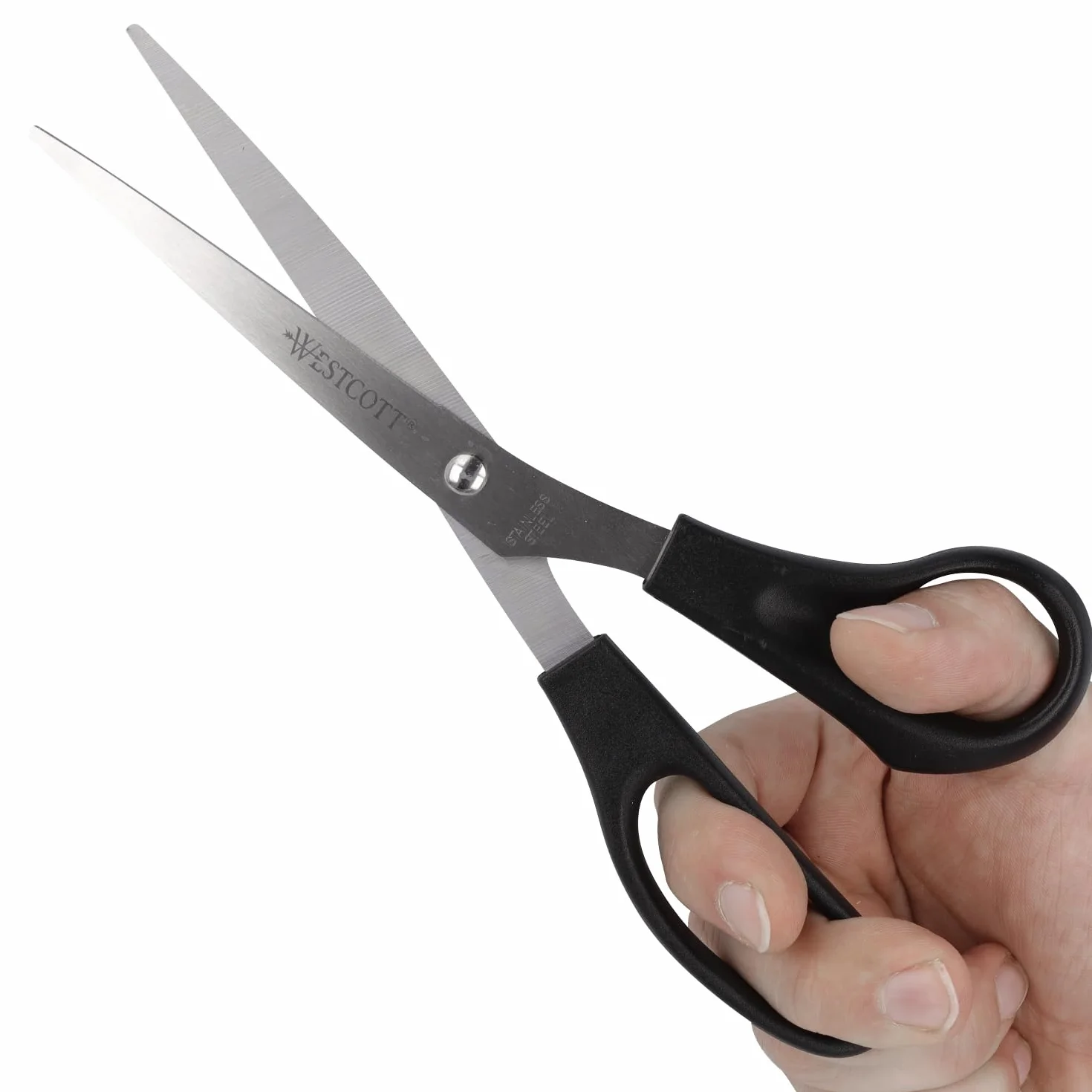 Westcott Forbici 8" (20,3 cm) nere, acciaio inossidabile, lama extra affilata, ufficio