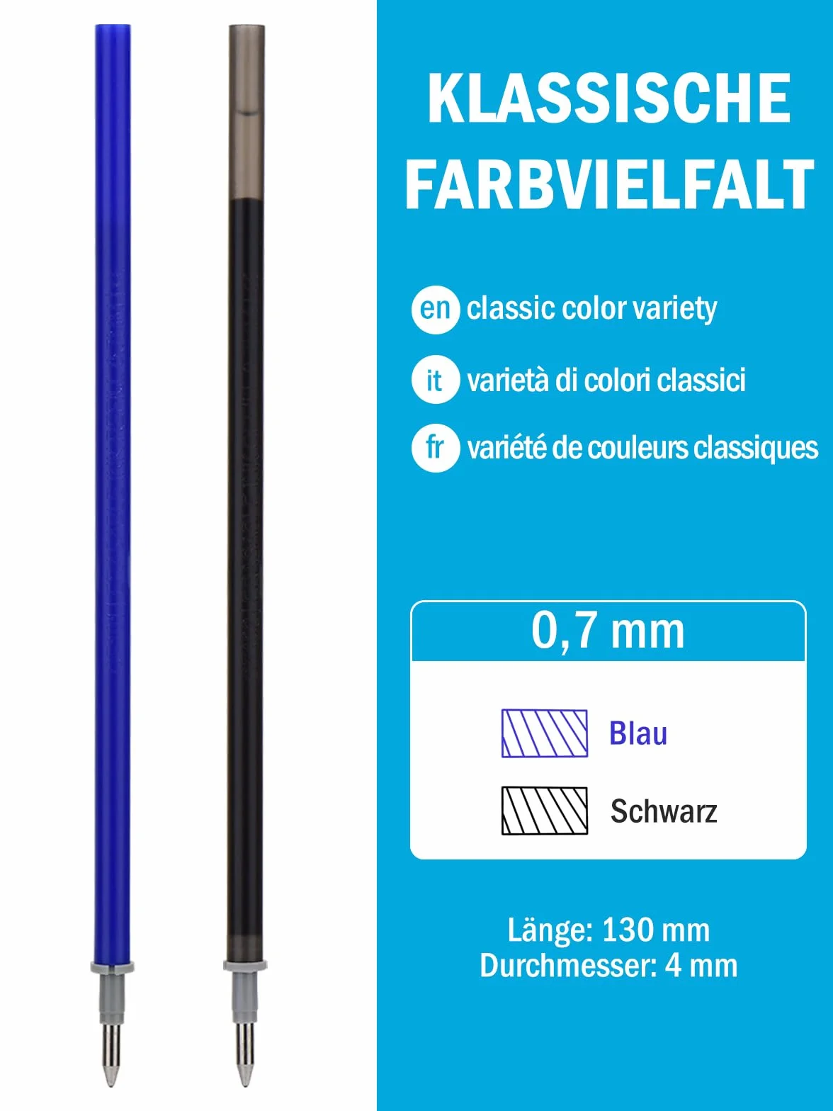 Refill per Penna Gel Cancellabile Legami 14 pezzi Blu e Nero 0,7 mm Inchiostro Termosensibile