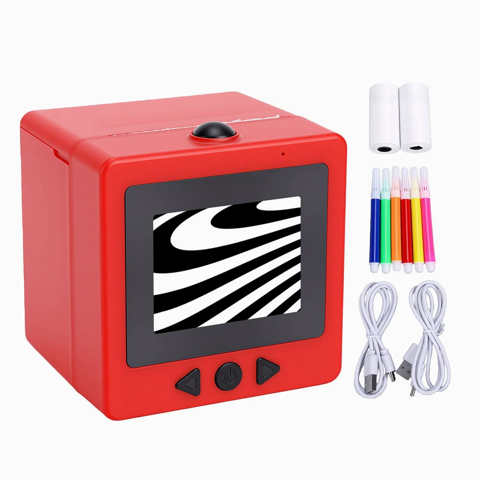 Bewinner Stampante per Adesivi Intelligente AI, Etichettatrice Termica Senza Inchiostro a Controllo Vocale con Schermo da 2,4 Pollici, Macchina da Stampa Wireless Portatile da 203 DPI per (rosso)