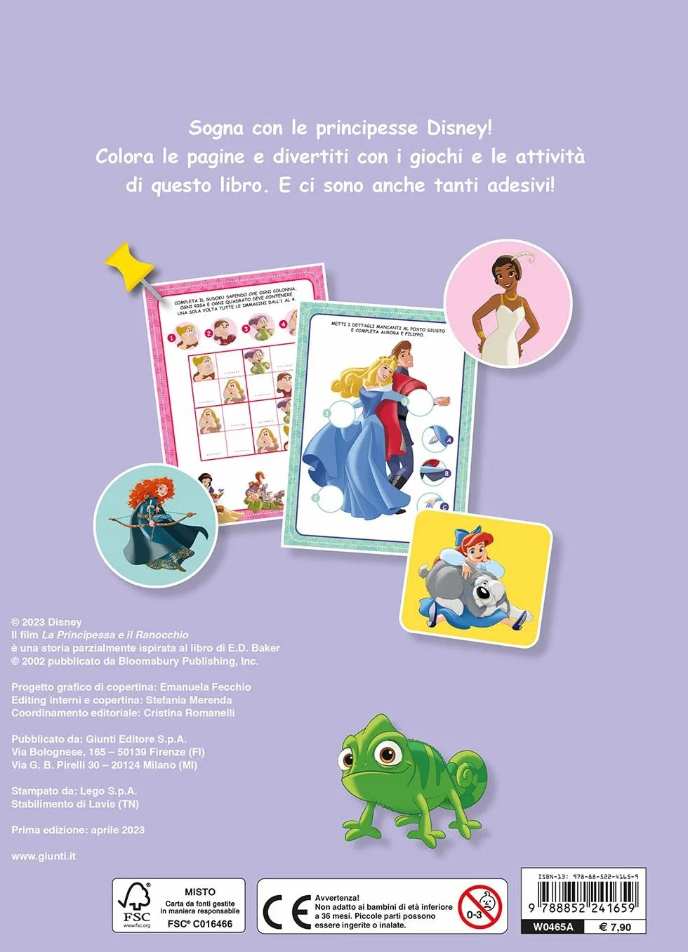 Disney Princess 100 pagine per colorare leggere giocare Sticker special color Ediz a colori