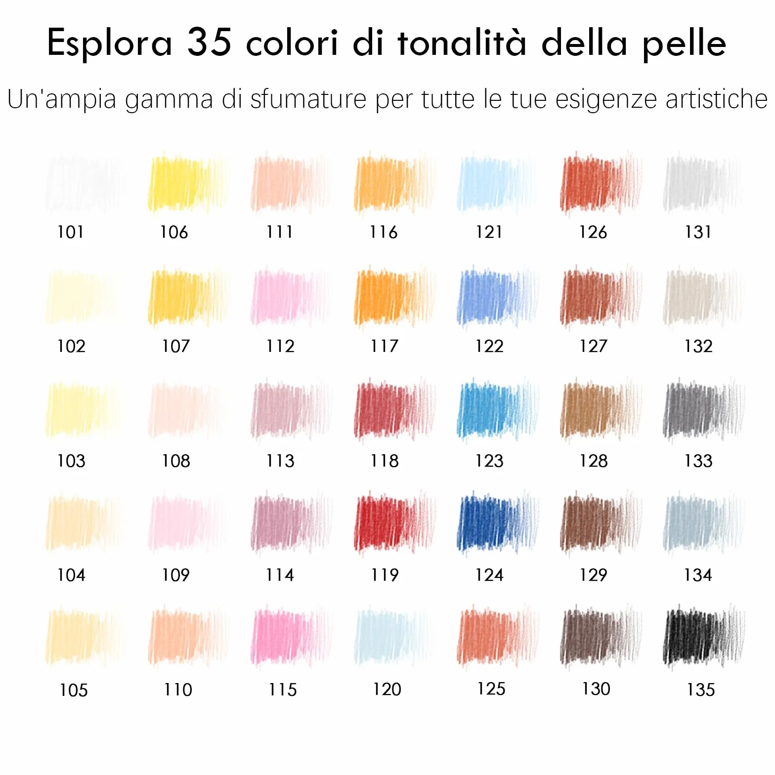 KALOUR PDAS 36 Toni Pelle Matite Colorate Set Ritratto a Base di Olio per Principianti Artista Adulto