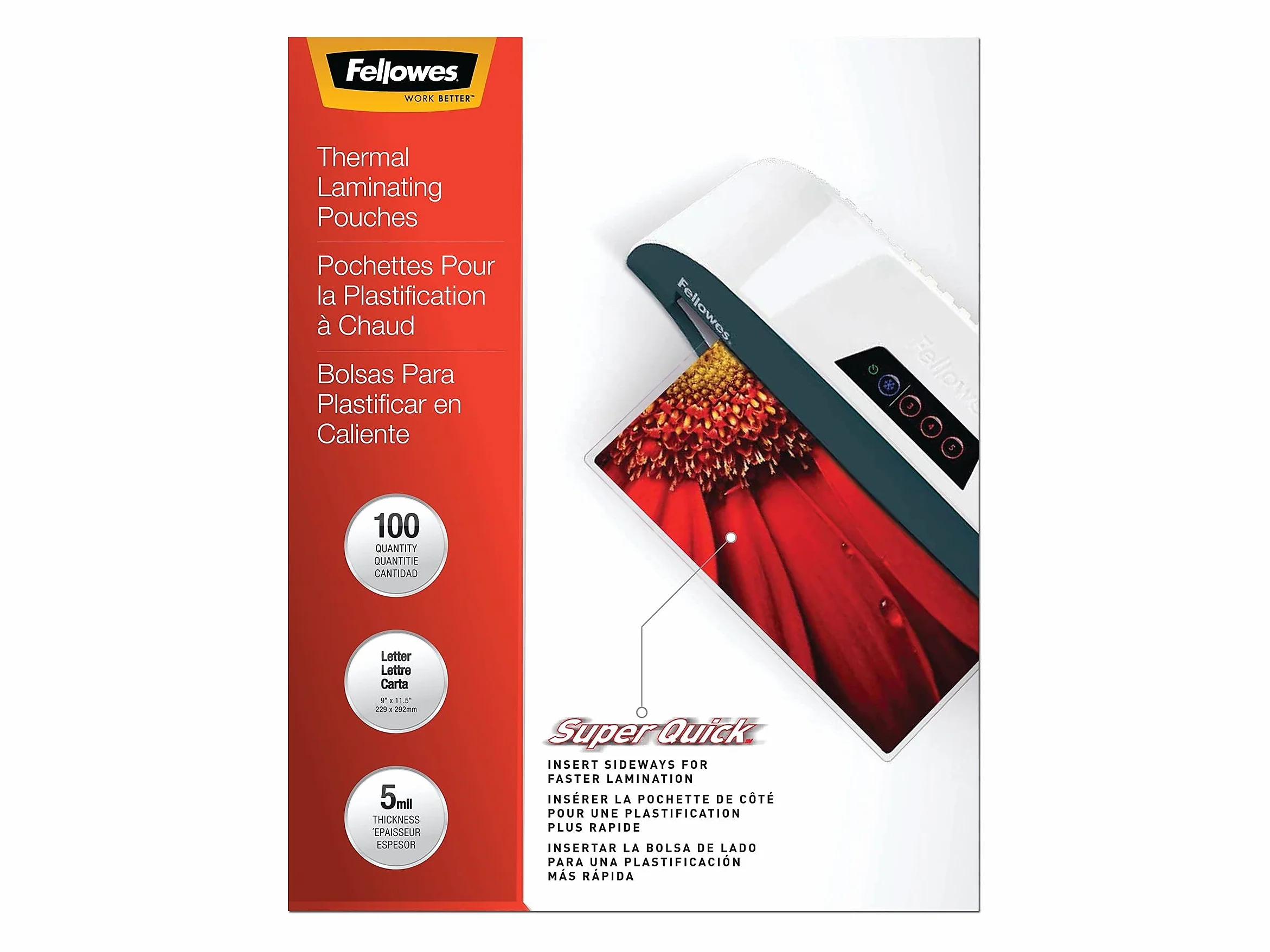 Fellowes Glossy SuperQuick Pouches 100pezzo(i) Pellicola per plastificatrice