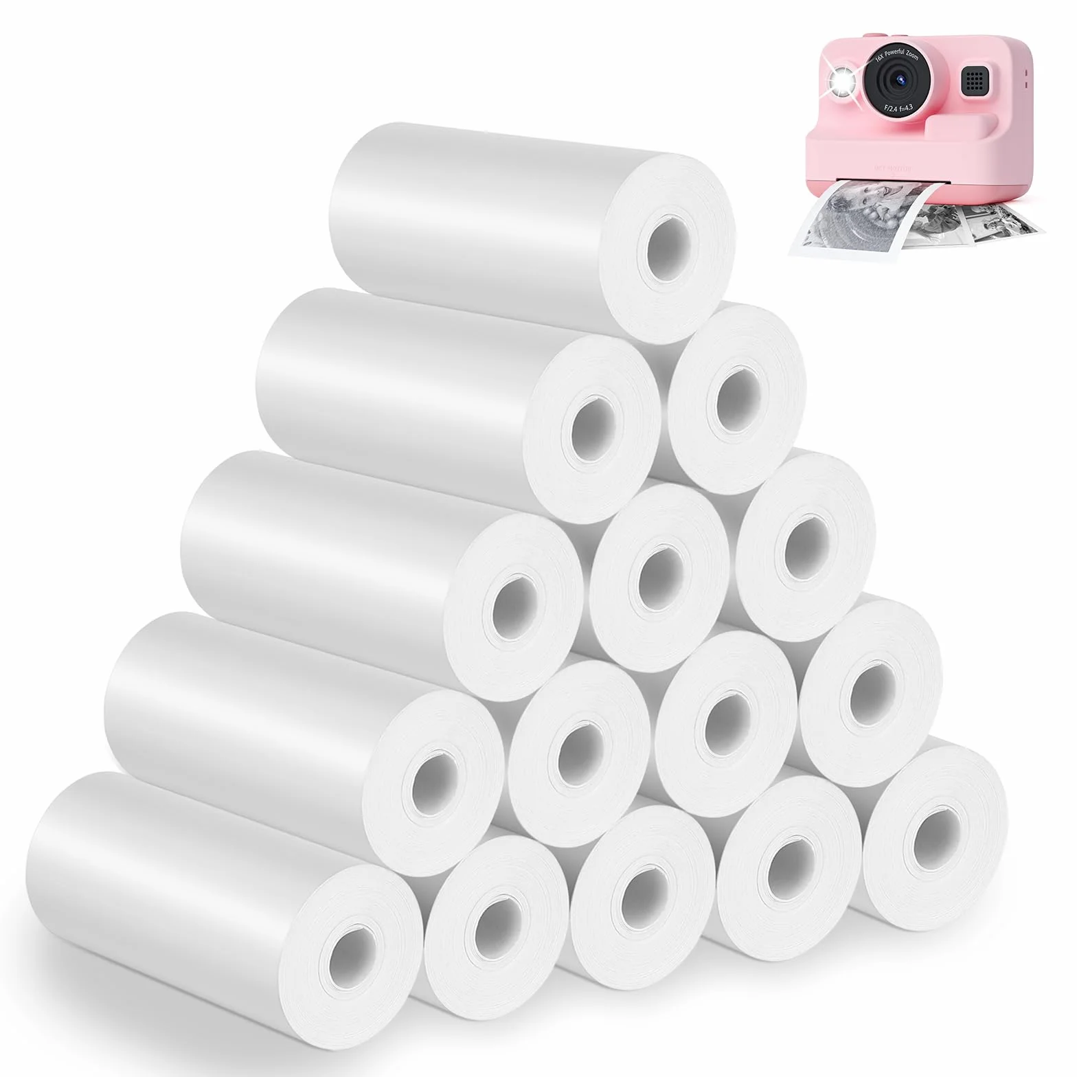 Carta Termica per Bambini Macchine Fotografica Istantanee 15 Rotoli 57mm x 500mm per Stampante Termica