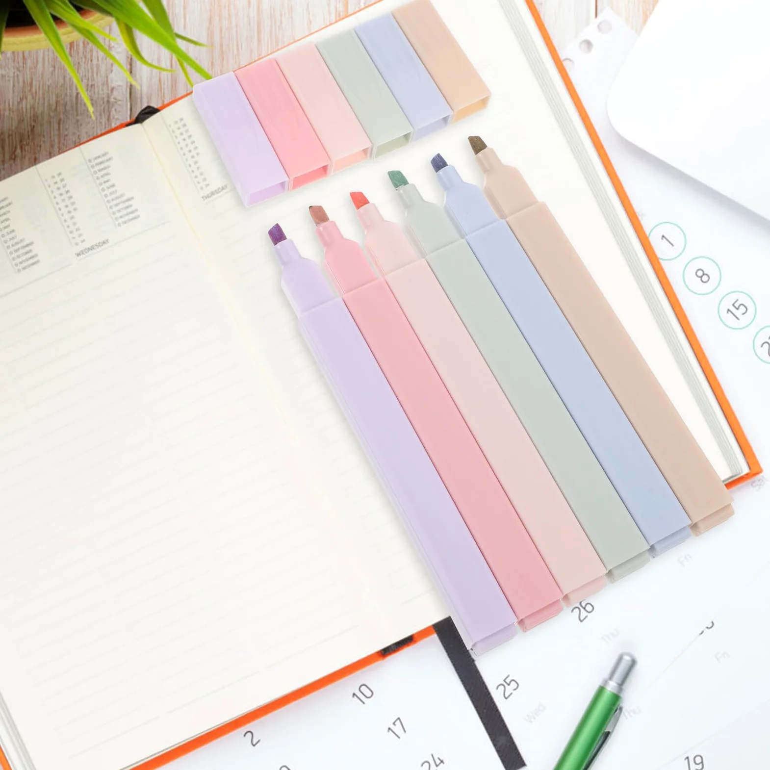 Housoutil 30 Pezzi Evidenziatori Punta Fine per Scrapbook Scuola e Casa Colori Vivaci e Facili Usare