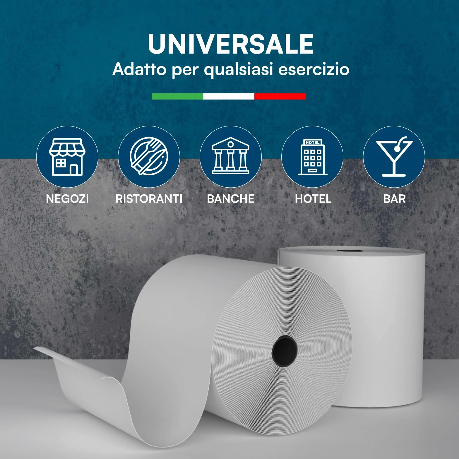 Rotoli Termici per Registratori di Cassa - 20 Rotolini di Carta Termica Omologata 80mm x 80m Universale di Alta Qualità con Diametro 70mm Senza BPA - Compatibili con Nexi Axerve Ingenico