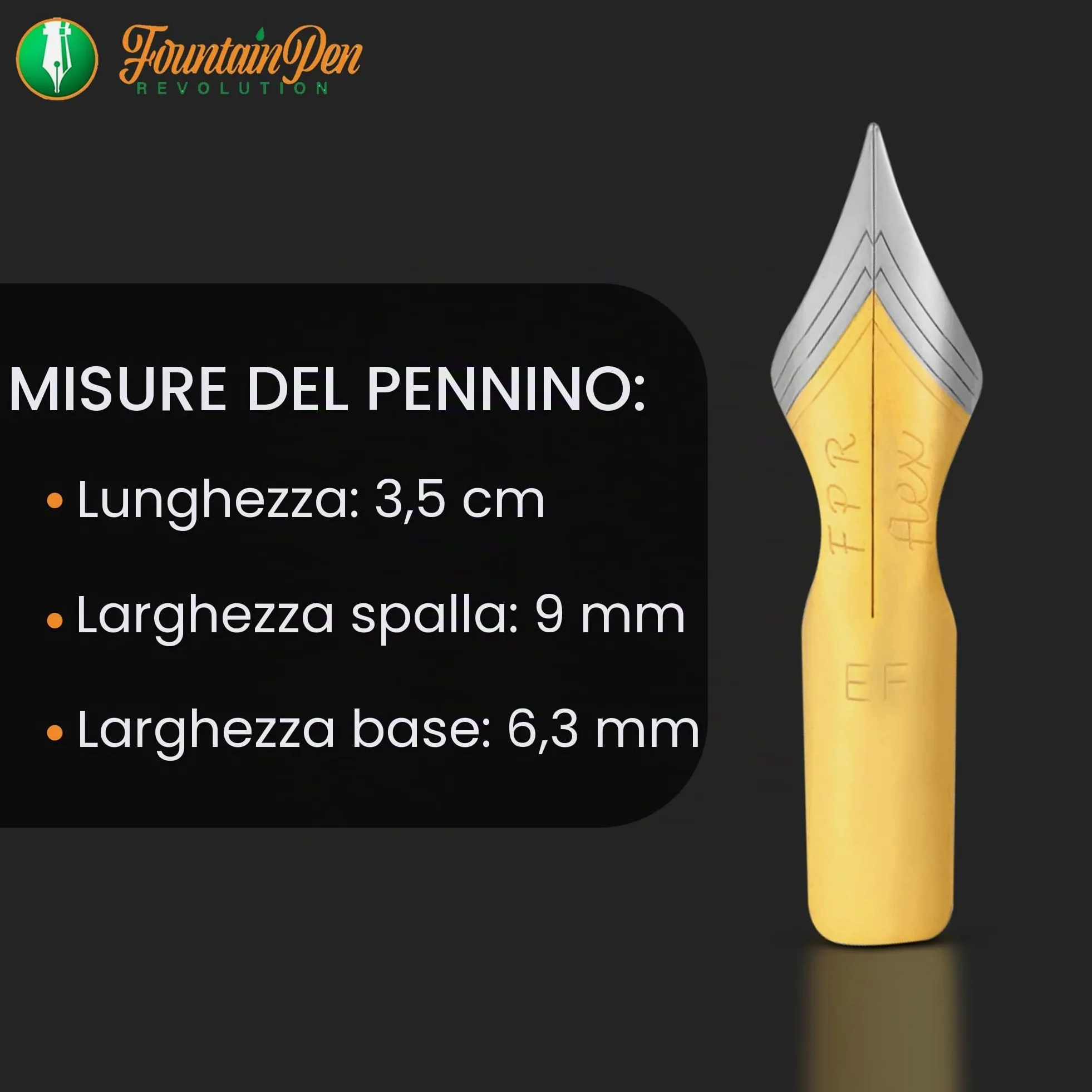 FPR #6 Due toni EF Ultra Flex – Pennini per penna stilografica personalizzati con tocco ultra flessibile – Punta flessibile in acciaio inossidabile liscio – Pennini da calligrafia extra sottili per