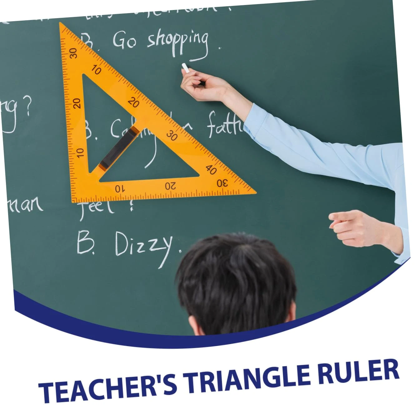 Housoutil 3 Pezzi Righello Geometrico Magnetico con Staccabile Strumento Didattico per Insegnamento Geometria in Plastica Resistente per Aula Facile Trasportare e Conservare