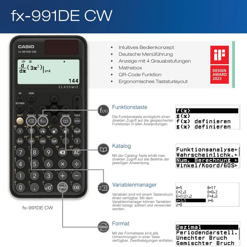 Casio FX-991DE CW ClassWiz calcolatrice scientifica tecnica con Art-case "Space Monkey", menù tedesco (edizione limitata)